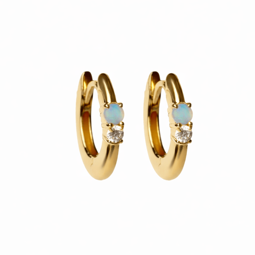FADE TO BLACK STUDIO EARRINGS Luna Opal Hoops