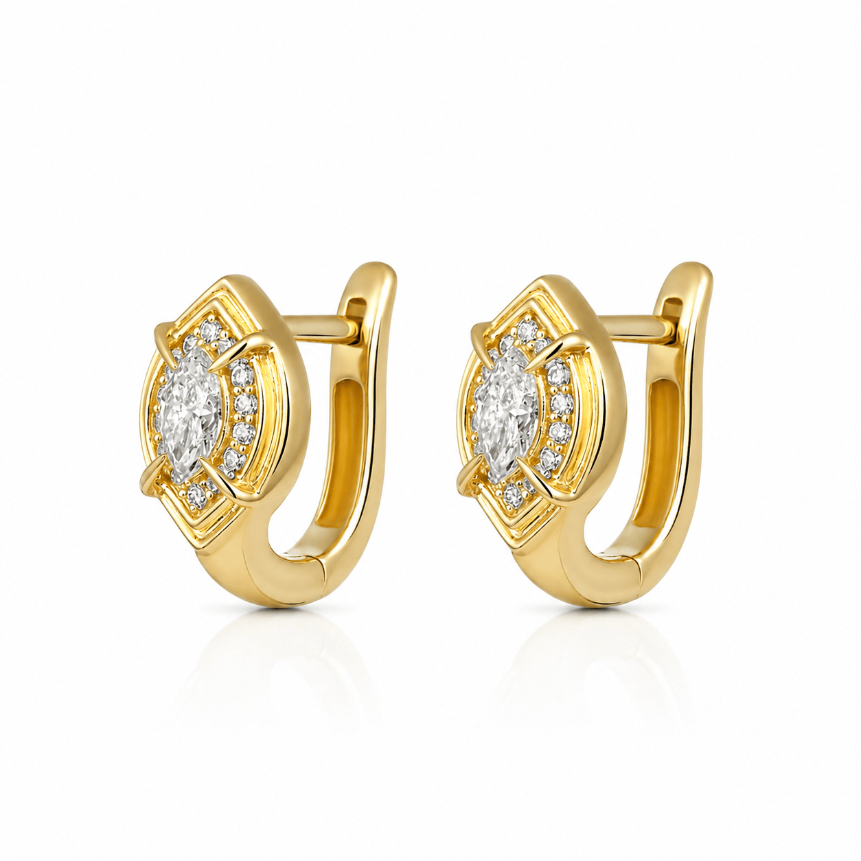 Curated Los Angeles EARRINGS Marquise Diamond Huggie Earrings