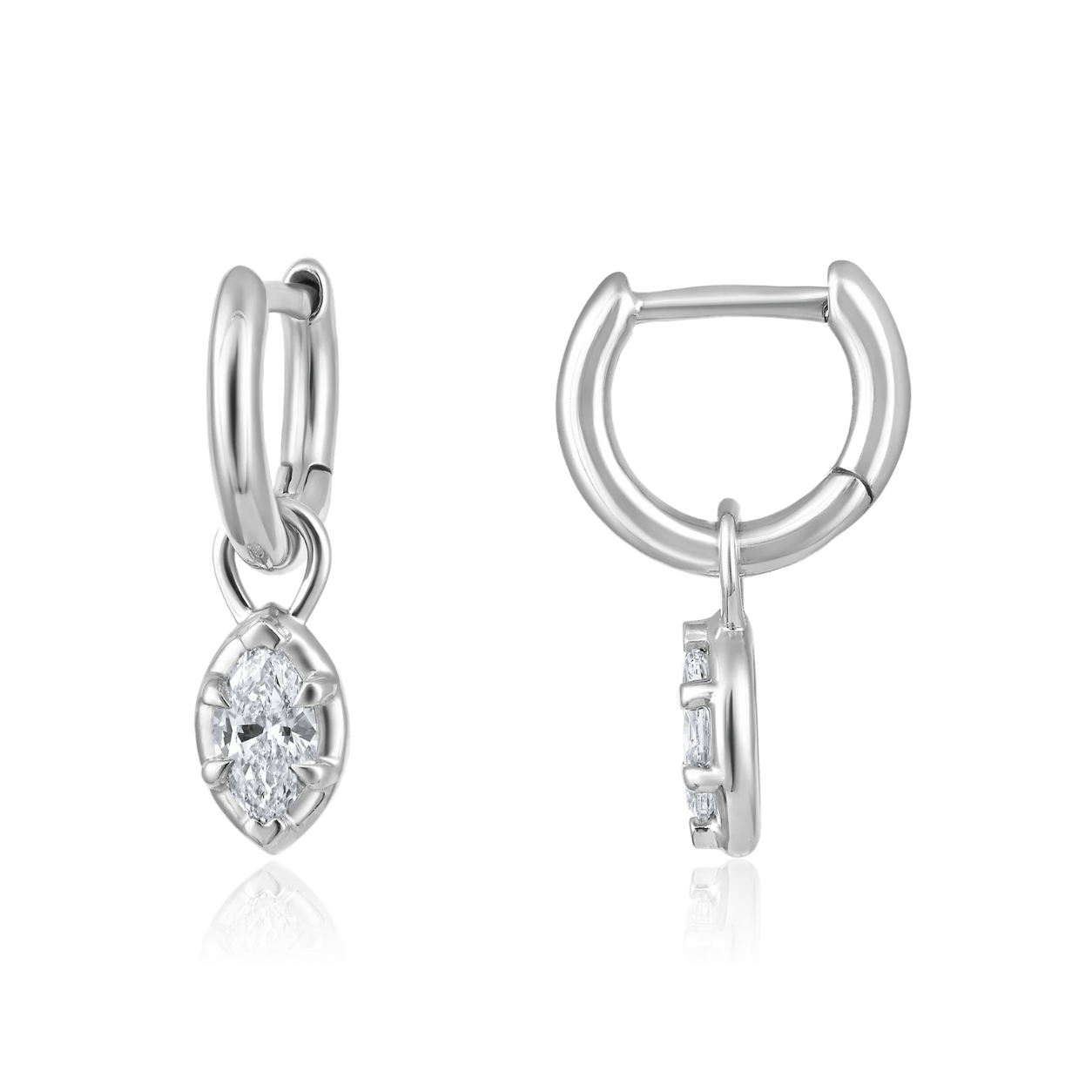 Curated Los Angeles EARRINGS Marquise Diamond Spike Drop Earrings