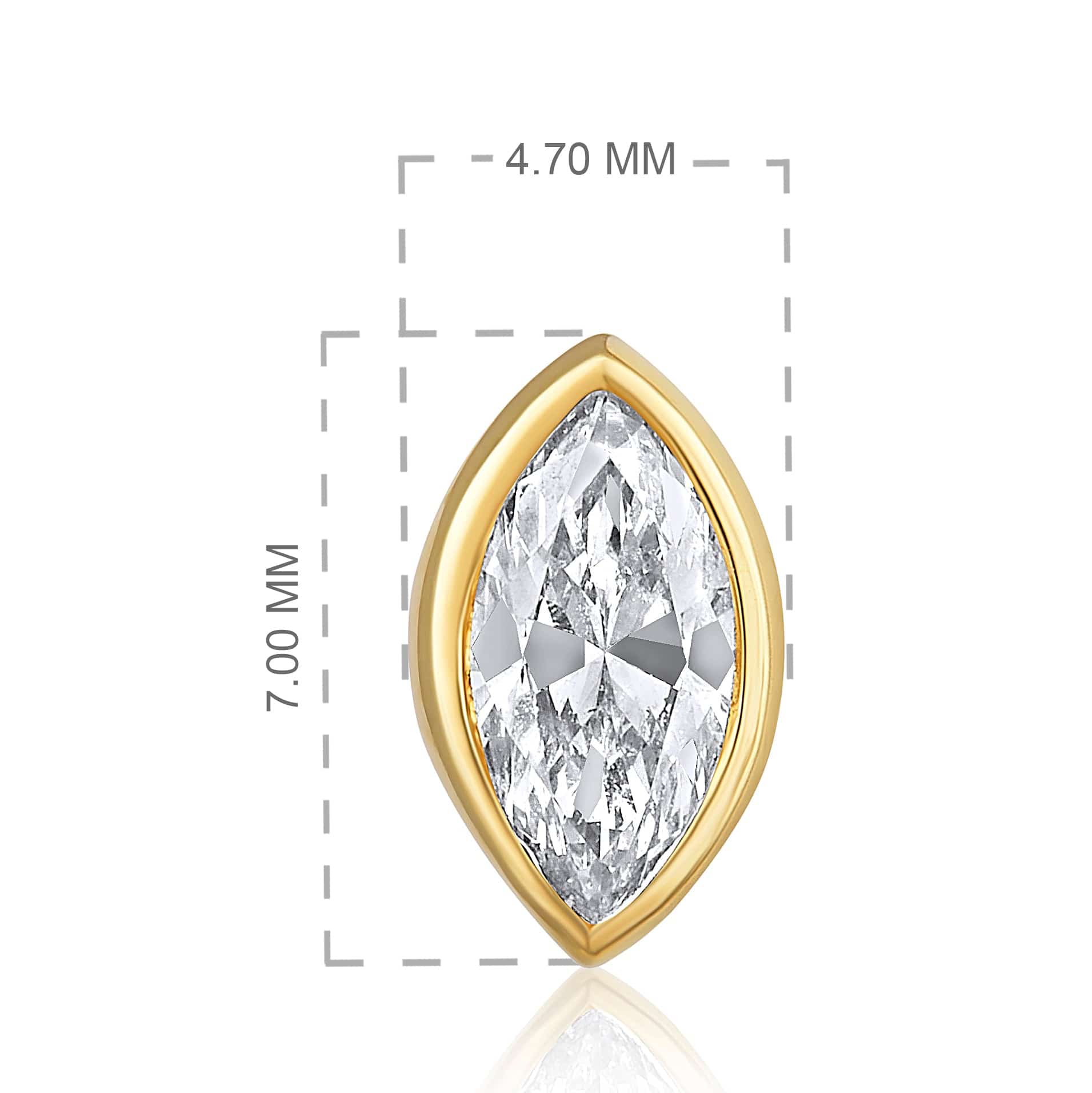 CLA EARRINGS Marquise Diamond Yellow Gold Stud Earrings