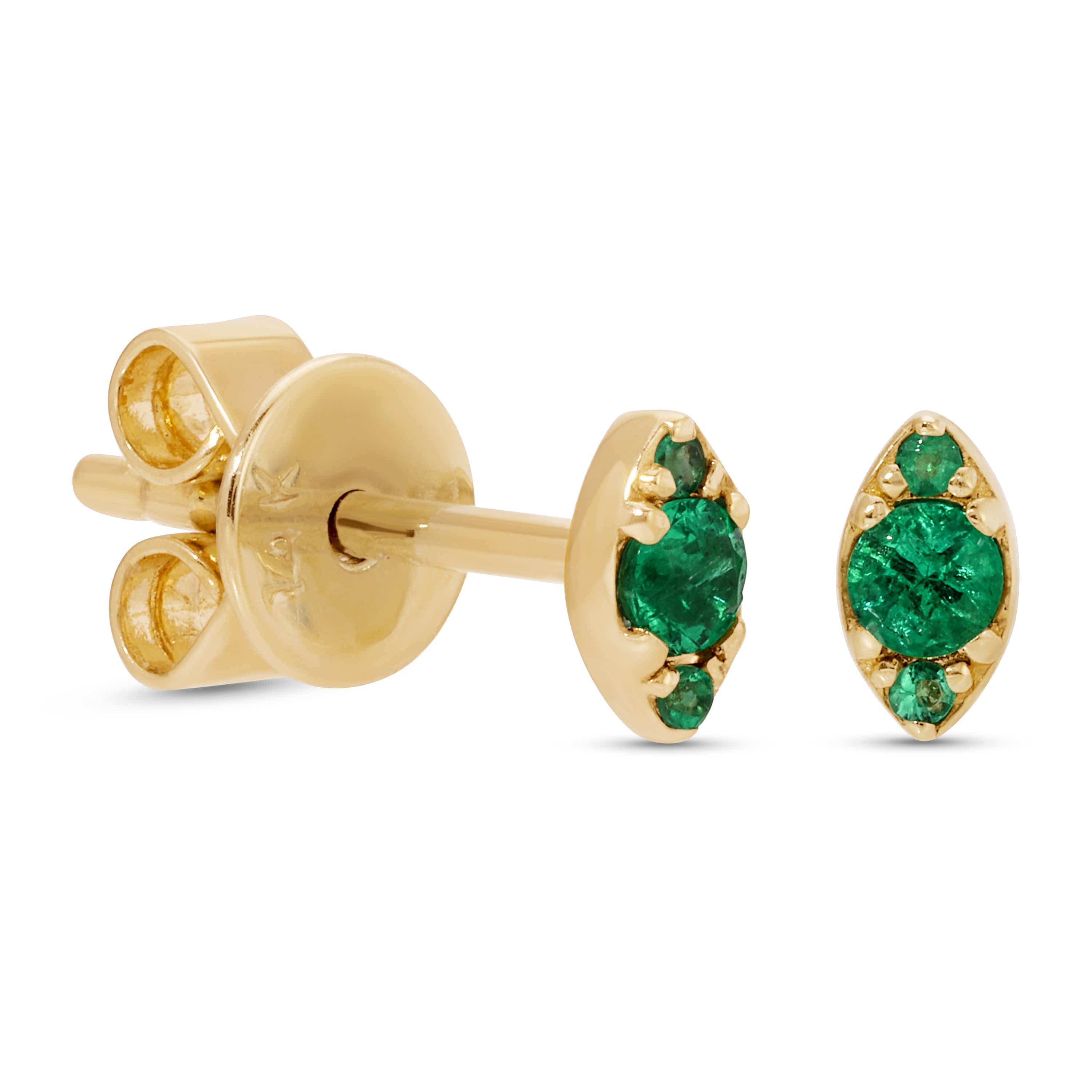 Curated Los Angeles EARRINGS Marquise Emerald Studs