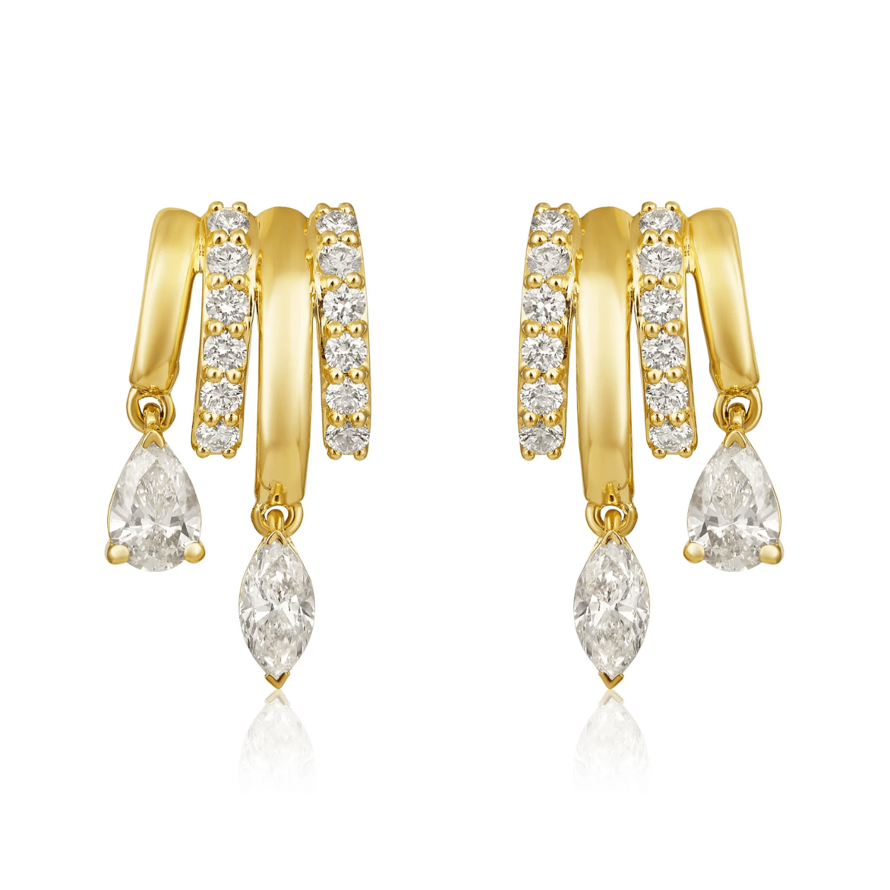 Curated Los Angeles EARRINGS Marquise Pear Diamond Drop Stud Earrings