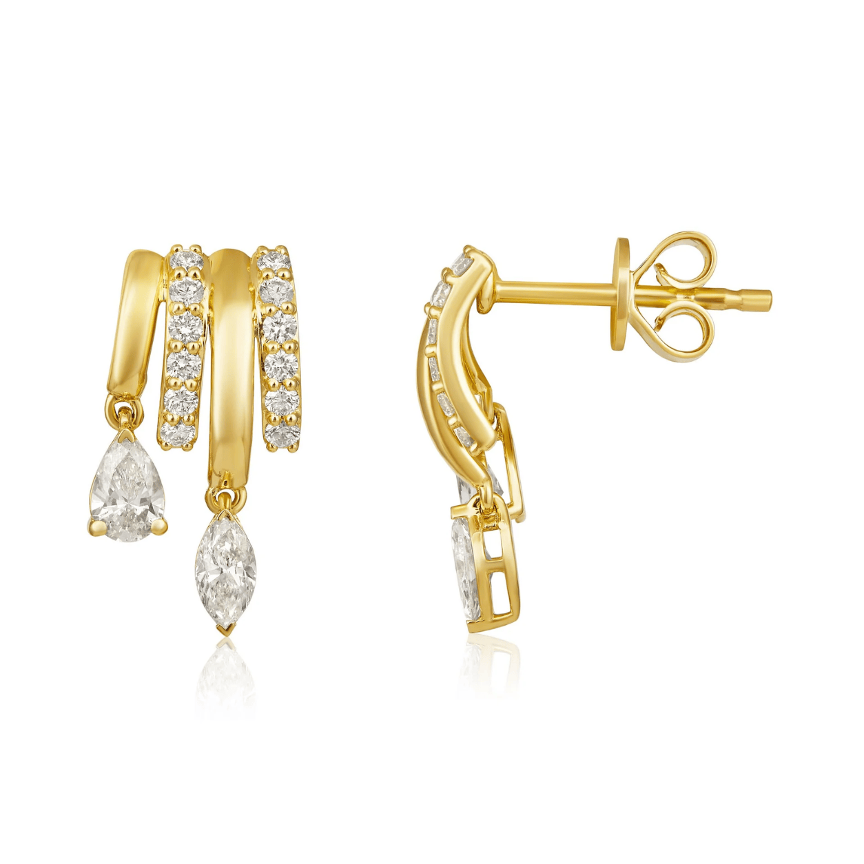 Curated Los Angeles EARRINGS Marquise Pear Diamond Drop Stud Earrings
