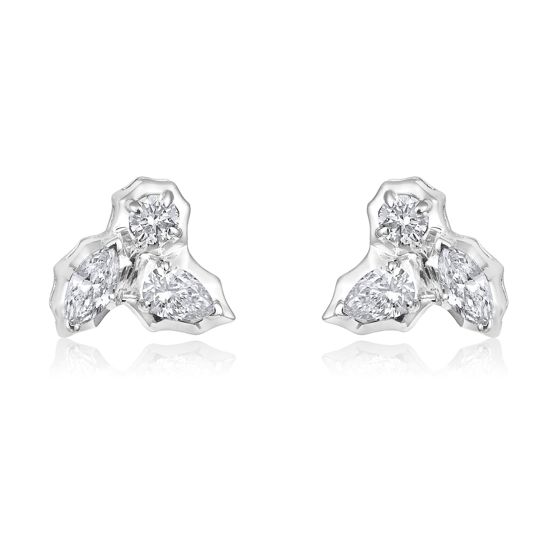 CLA EARRINGS Marquise & Pear Diamond Yellow Gold Stud Earrings