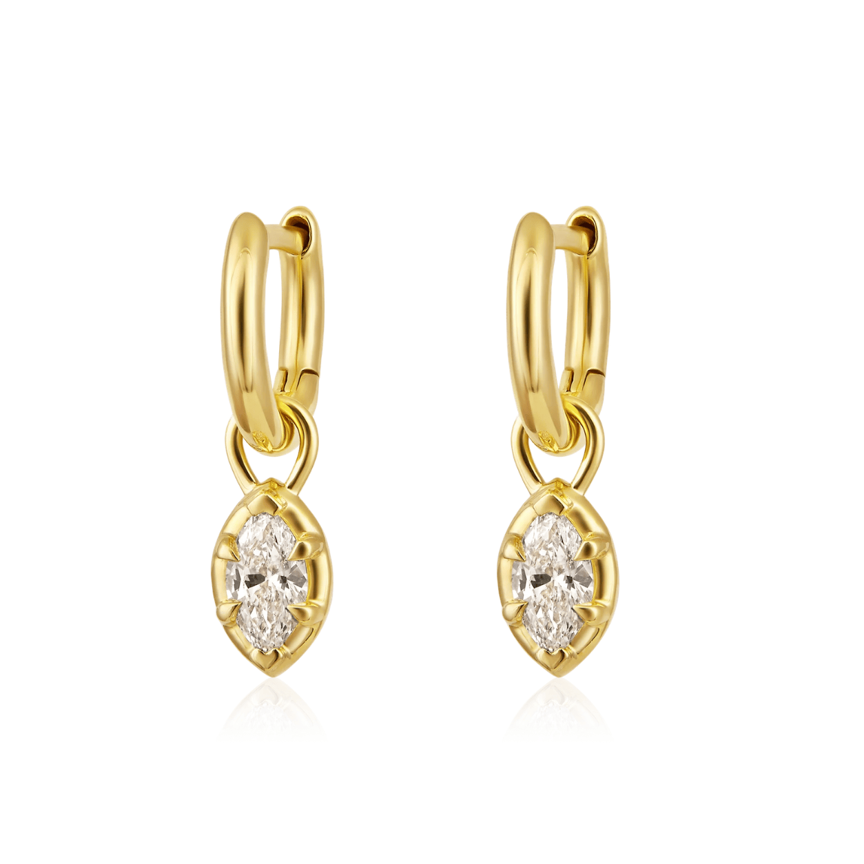 Curated Los Angeles EARRINGS Marquise Spike Diamond Drop Earrings