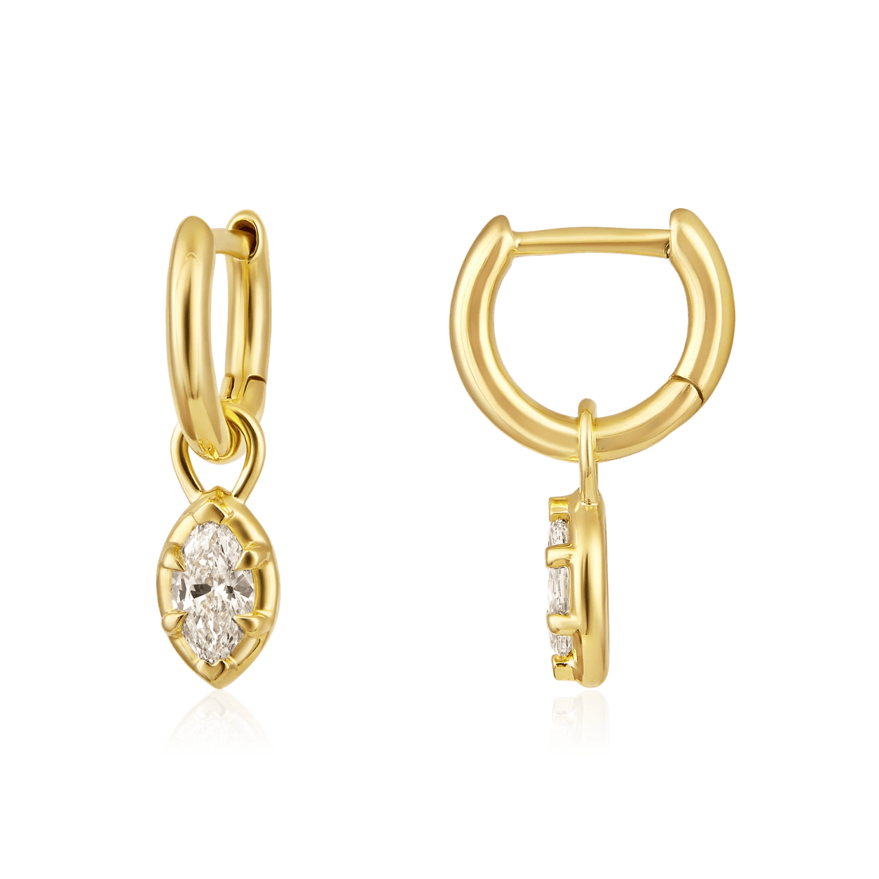 Curated Los Angeles EARRINGS Marquise Spike Diamond Drop Earrings