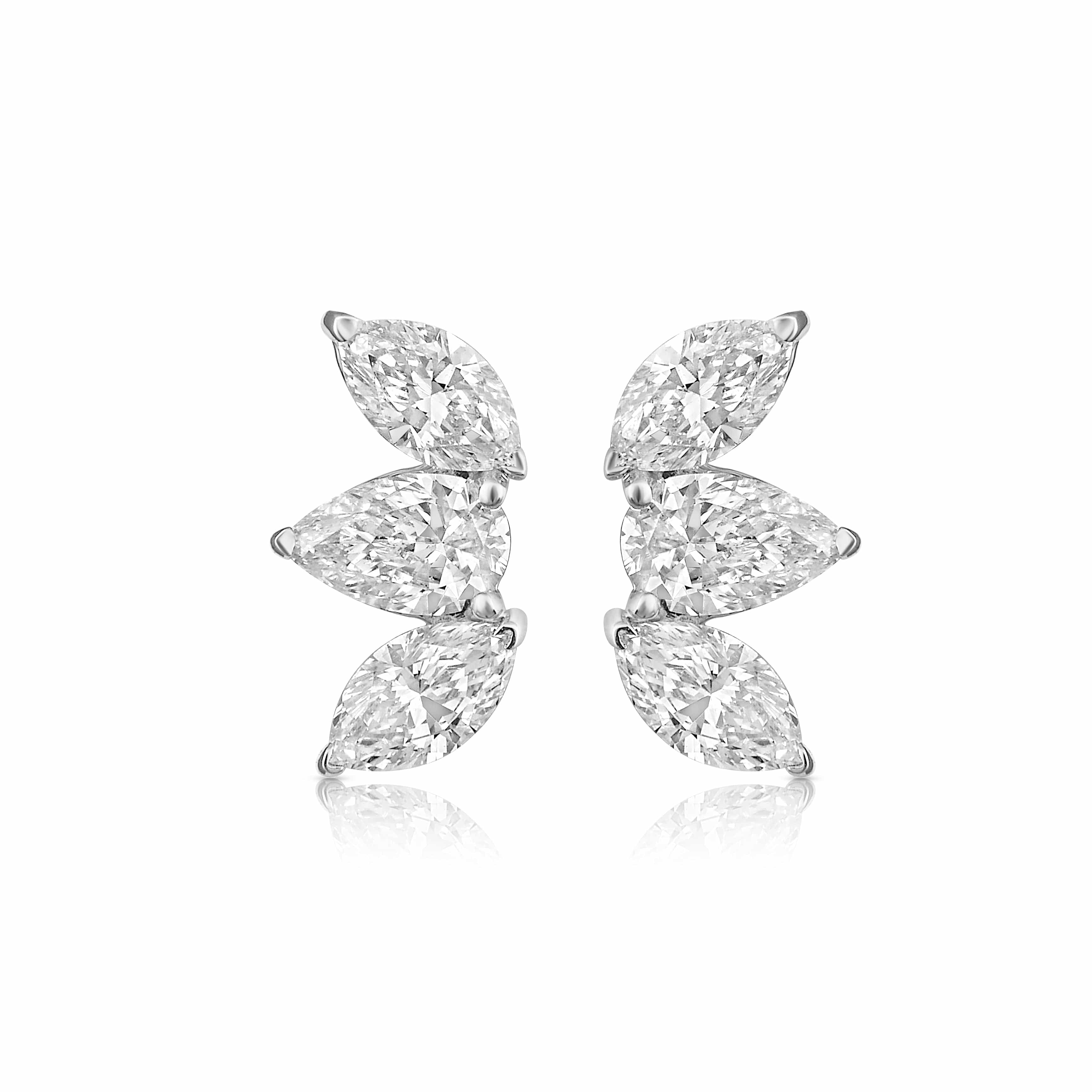CLA EARRINGS Marquise Trio Diamond Climber Earrings