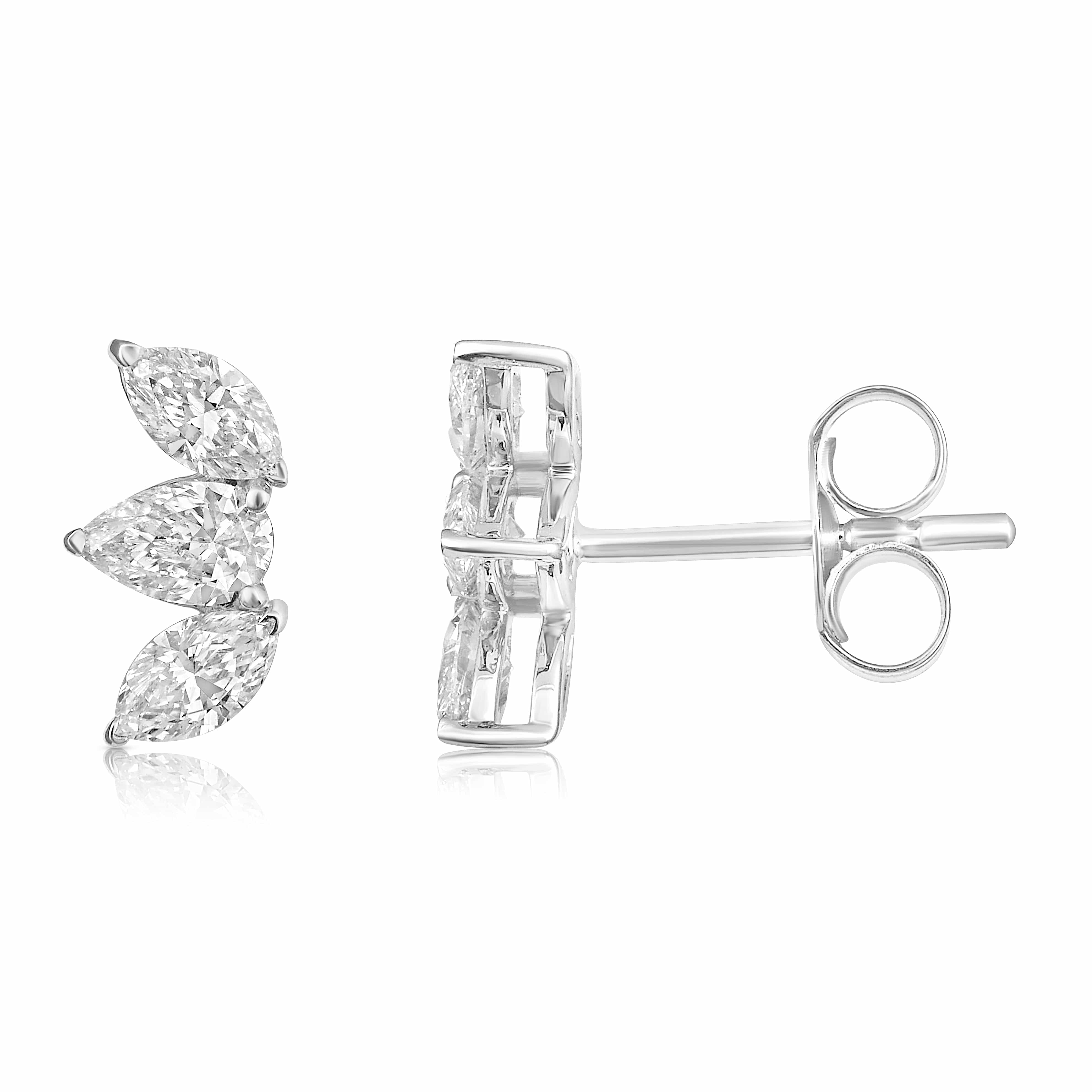 CLA EARRINGS Marquise Trio Diamond Climber Earrings