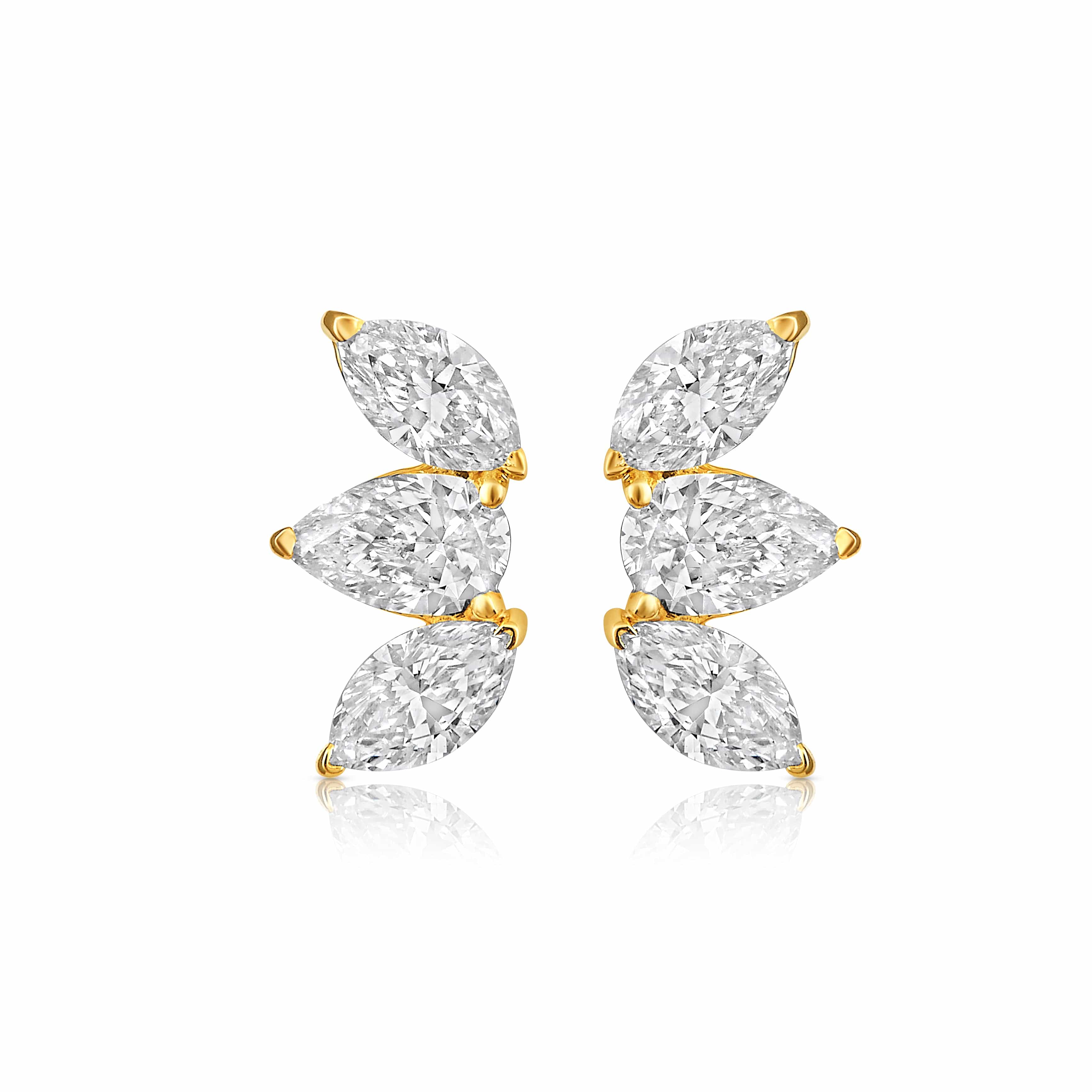 CLA EARRINGS Marquise Trio Diamond Climber Earrings