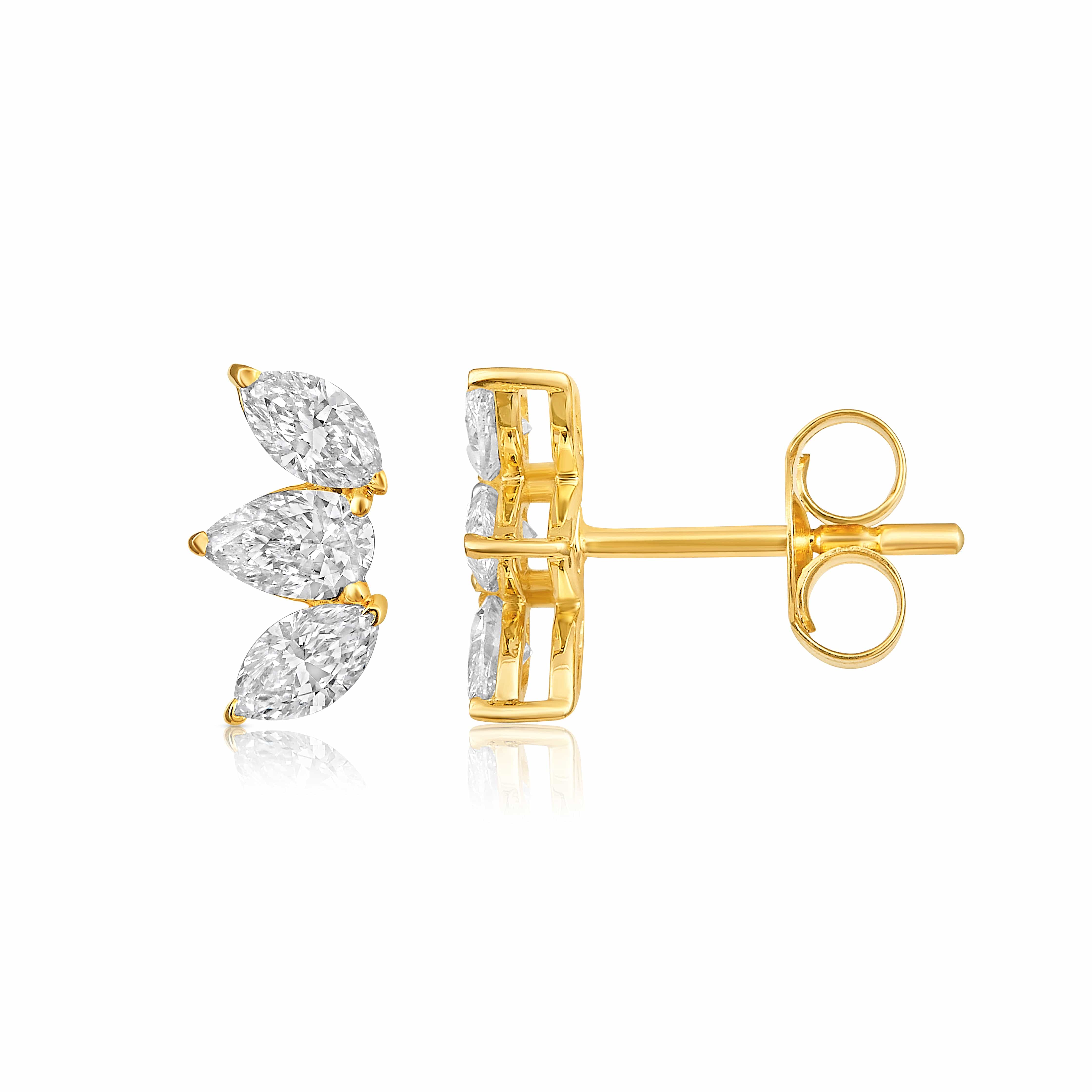 CLA EARRINGS Marquise Trio Diamond Climber Earrings