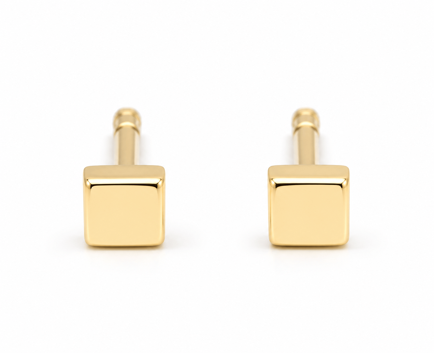 Curated Los Angeles EARRINGS Mini Gold Cube Studs