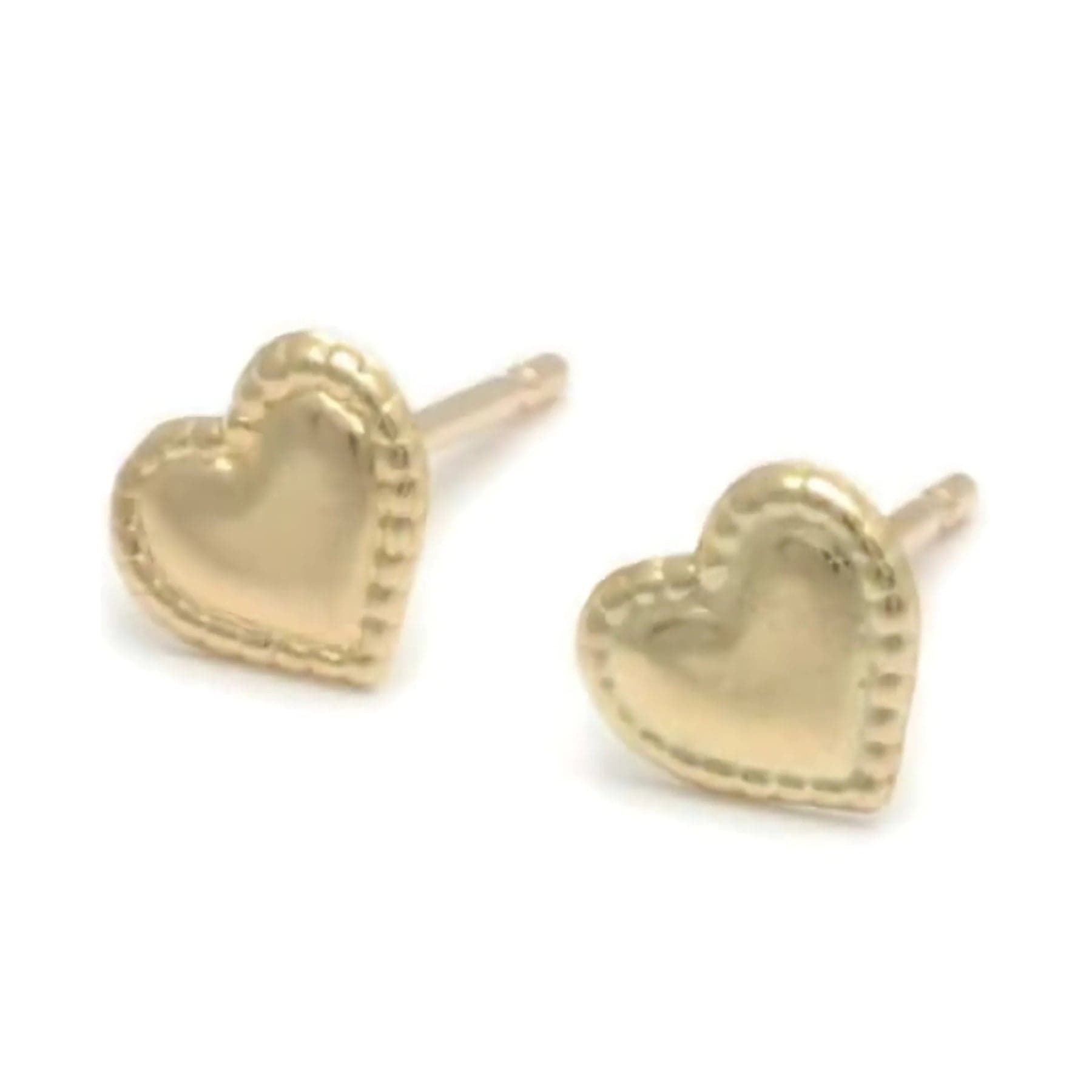 Curated Los Angeles EARRINGS Mini Heart Yellow Gold Studs