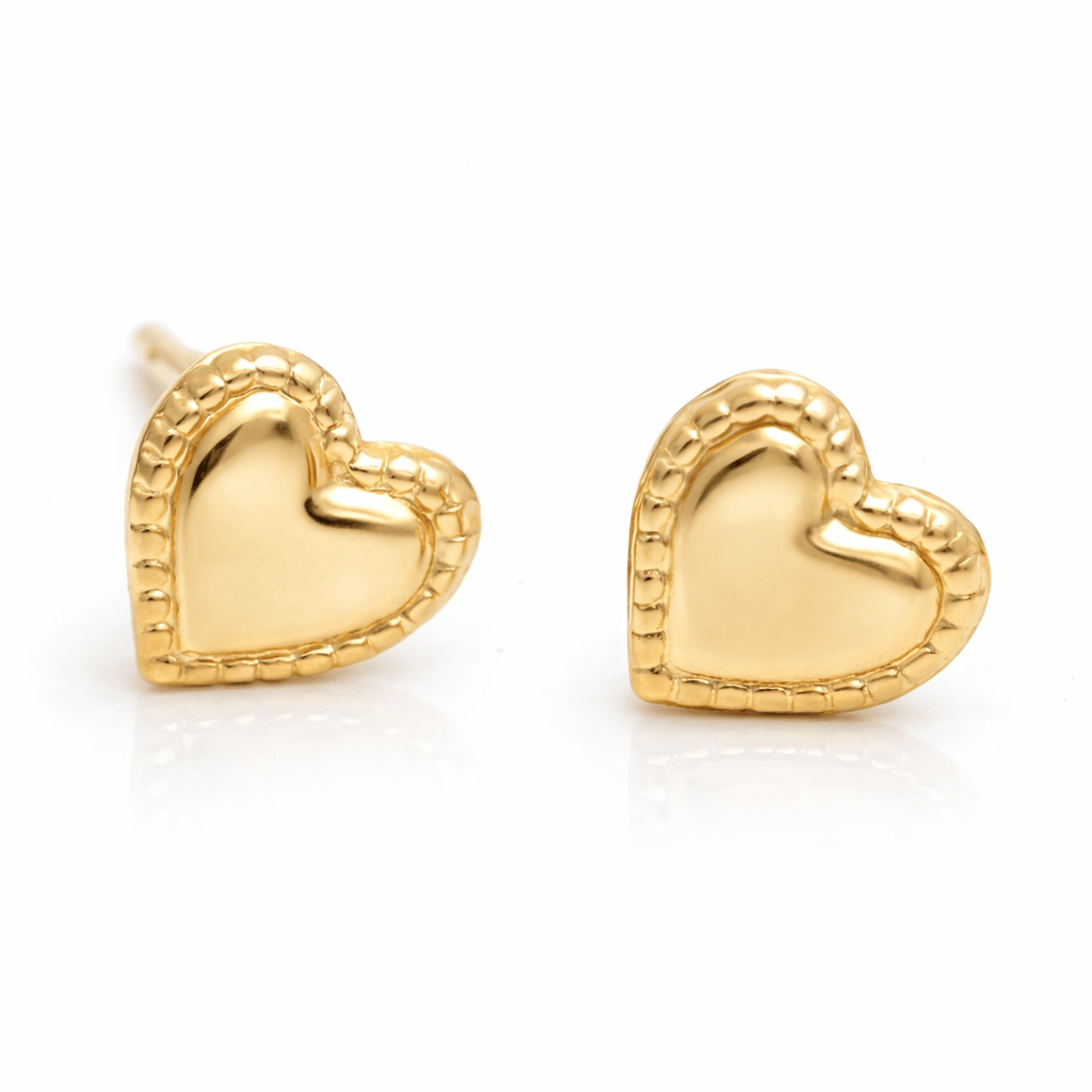 Curated Los Angeles EARRINGS Mini Heart Yellow Gold Studs