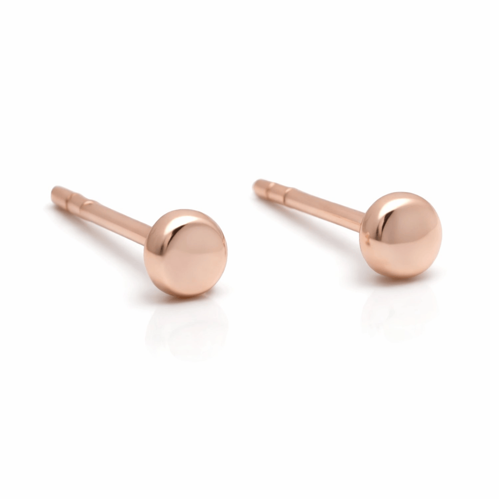 Curated Los Angeles EARRINGS Mini Rose Gold Circle Studs