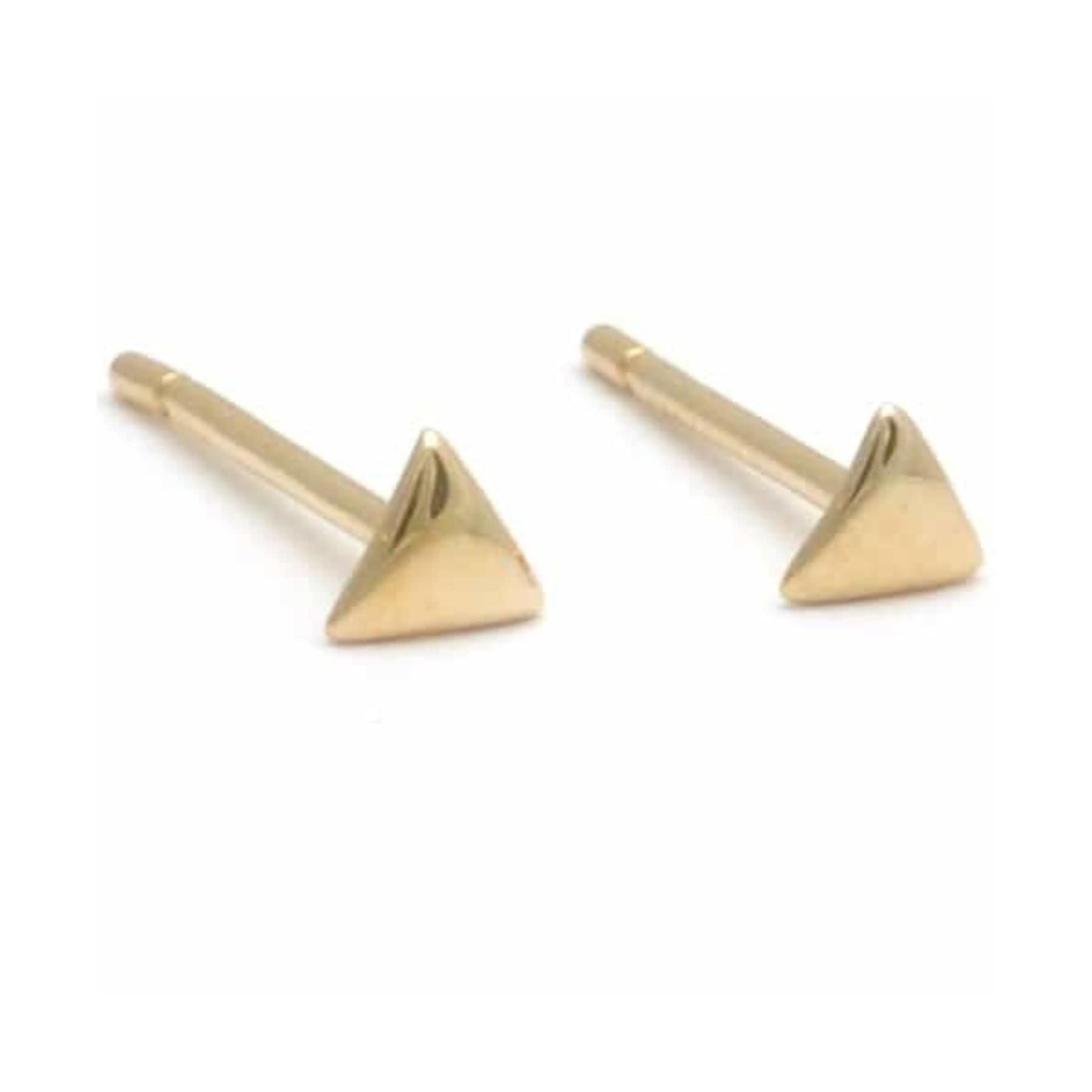 Curated Los Angeles EARRINGS Mini Yellow Gold Triangle Studs