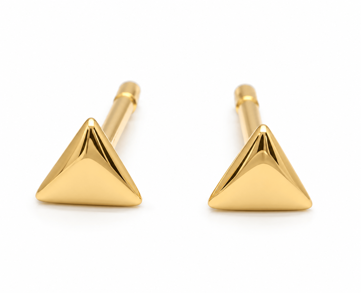Curated Los Angeles EARRINGS Mini Yellow Gold Triangle Studs