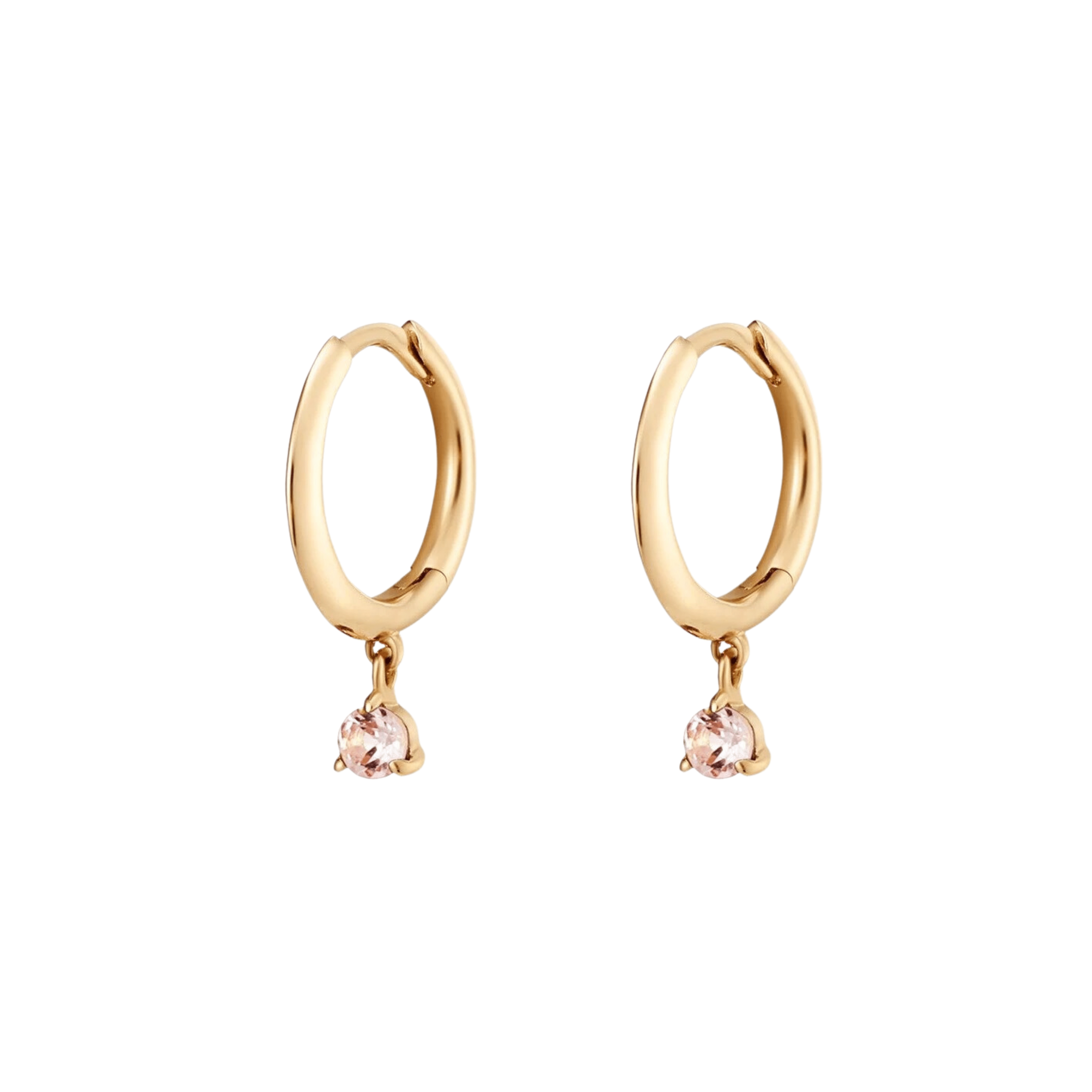Curated Los Angeles EARRINGS Morganite Huggie Earrings