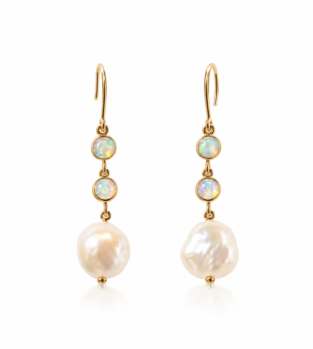 Fade to Black EARRINGS Opal and Pearl 14K Drop Earrings