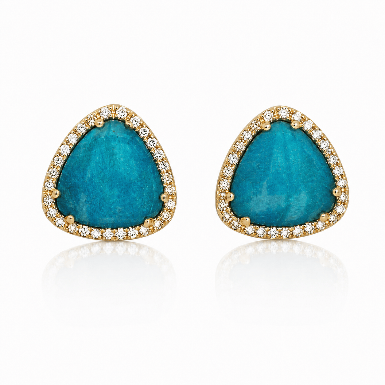 CLA EARRINGS Opal & Diamond Halo Stud Earrings