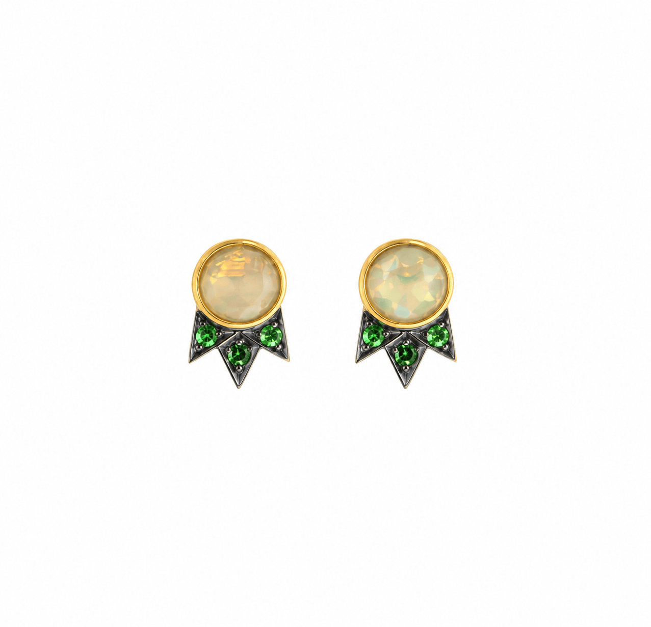 M SPALTEN EARRINGS Opal Tsavorite Garnet Small Shooting Star Stud Earrings