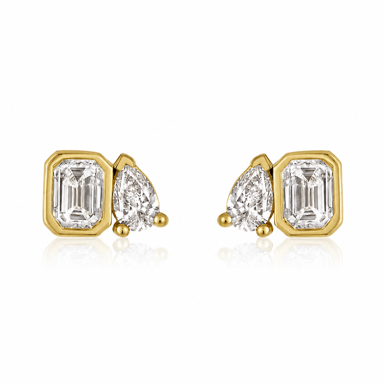 Curated Los Angeles EARRINGS Oval Emerald Pear Diamond Drop Studs Earrings