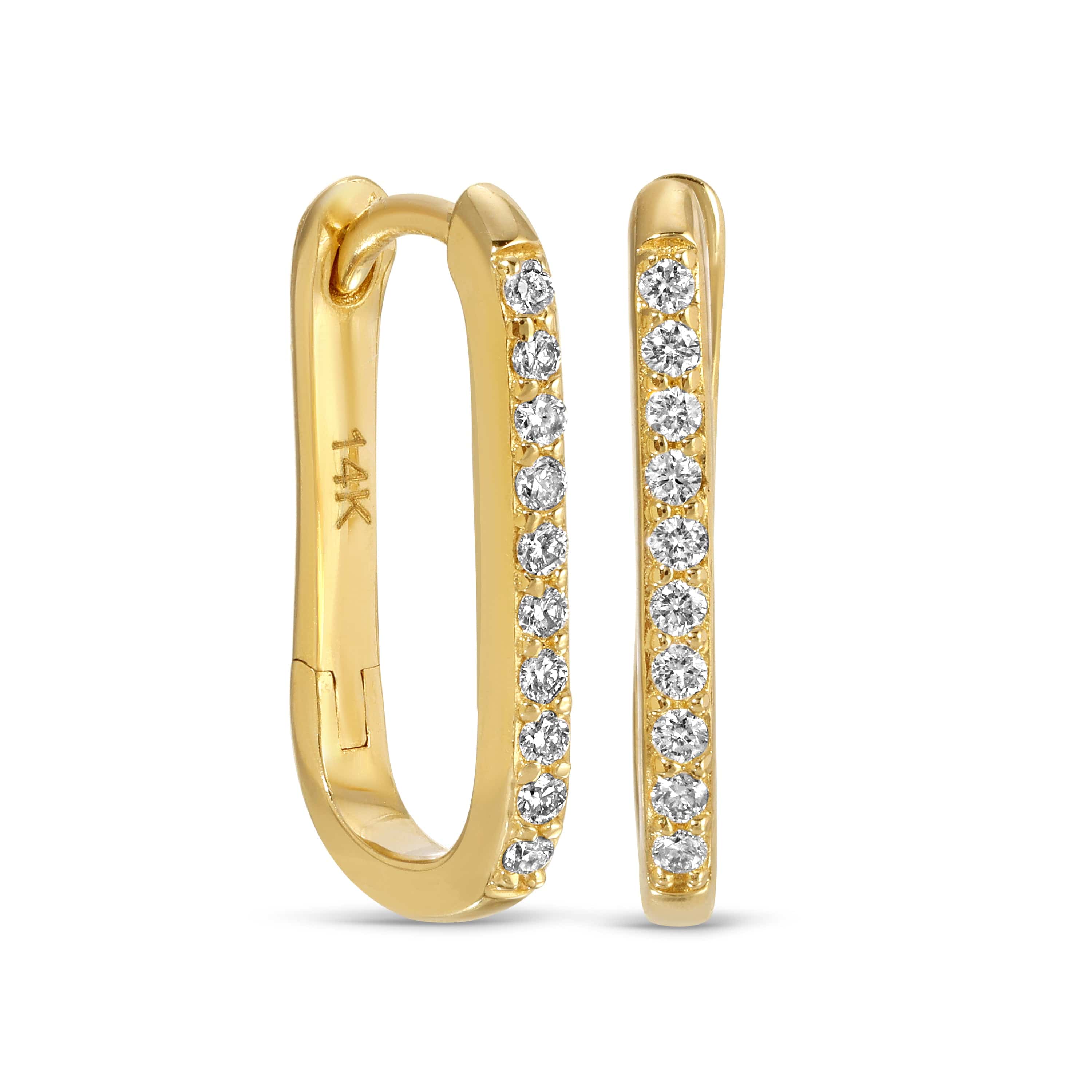 Curated Los Angeles EARRINGS Oval Paperclip Huggie With Diamonds
