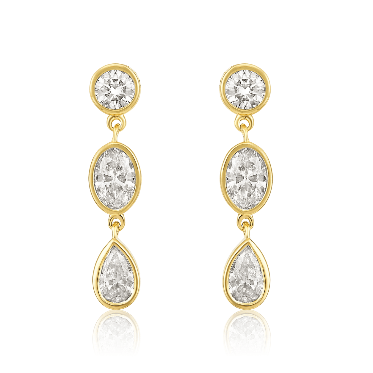 Curated Los Angeles EARRINGS Oval Pear Diamond Drop Stud Earrings