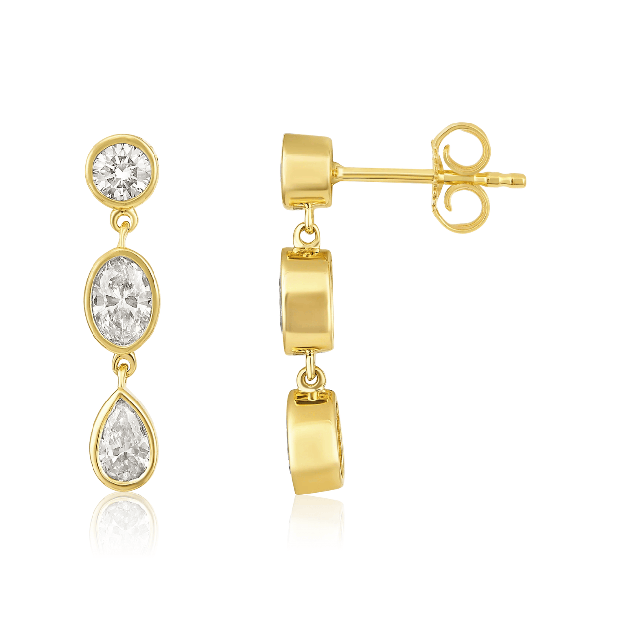 Curated Los Angeles EARRINGS Oval Pear Diamond Drop Stud Earrings