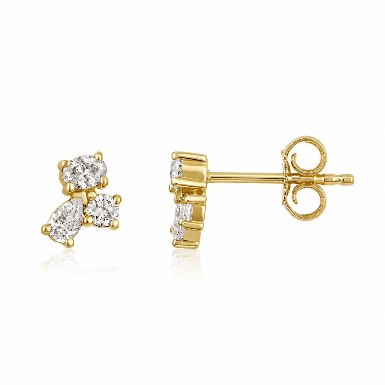 Curated Los Angeles EARRINGS Oval Pear Round Diamond Stud Earrings
