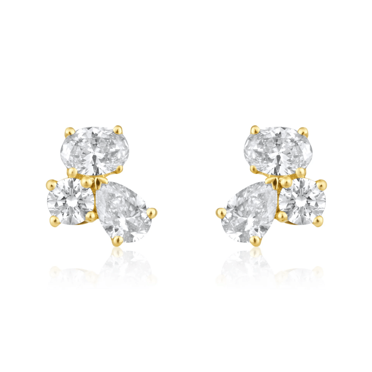 Curated Los Angeles EARRINGS Oval Round Pear Cluster Stud Earrings