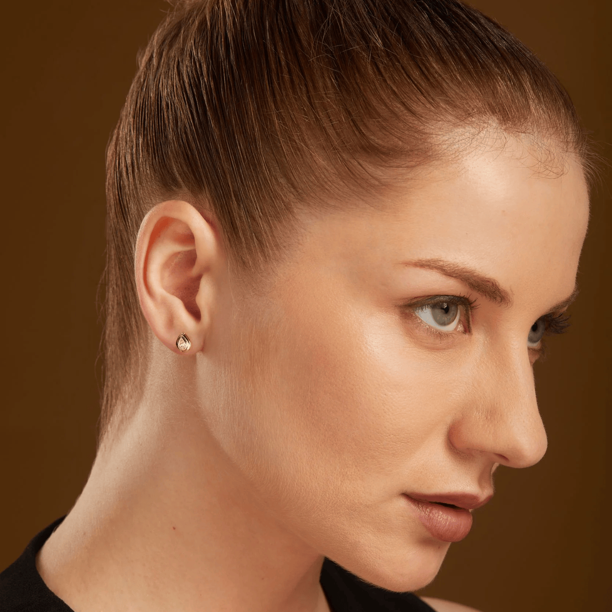 Curated Los Angeles EARRINGS Pear Diamond Bezel Stud Earrings