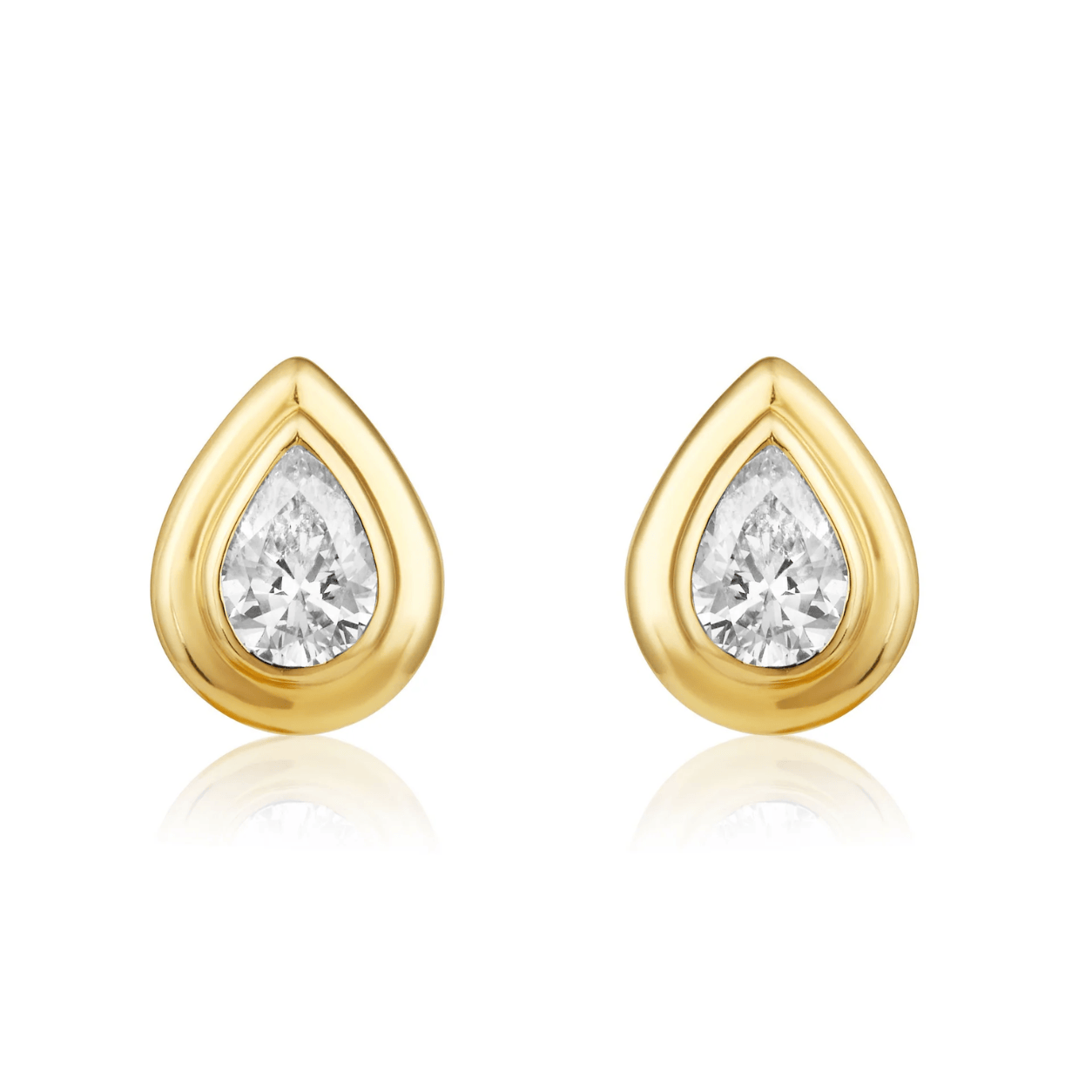 Curated Los Angeles EARRINGS Pear Diamond Bezel Stud Earrings