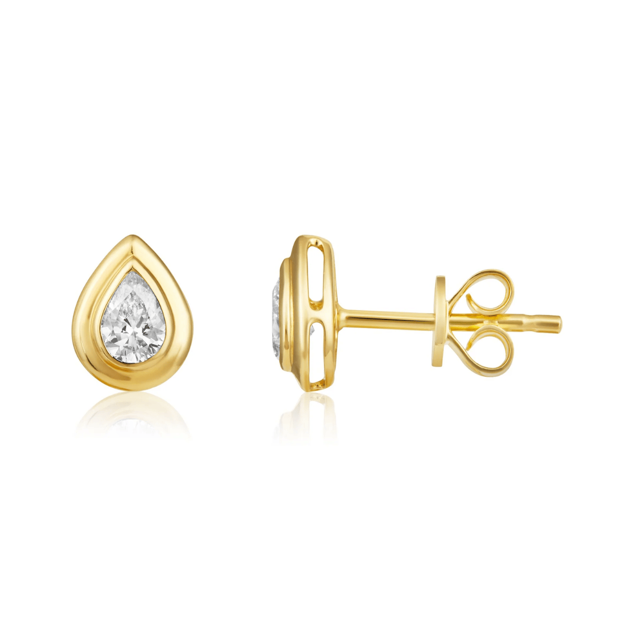 Curated Los Angeles EARRINGS Pear Diamond Bezel Stud Earrings