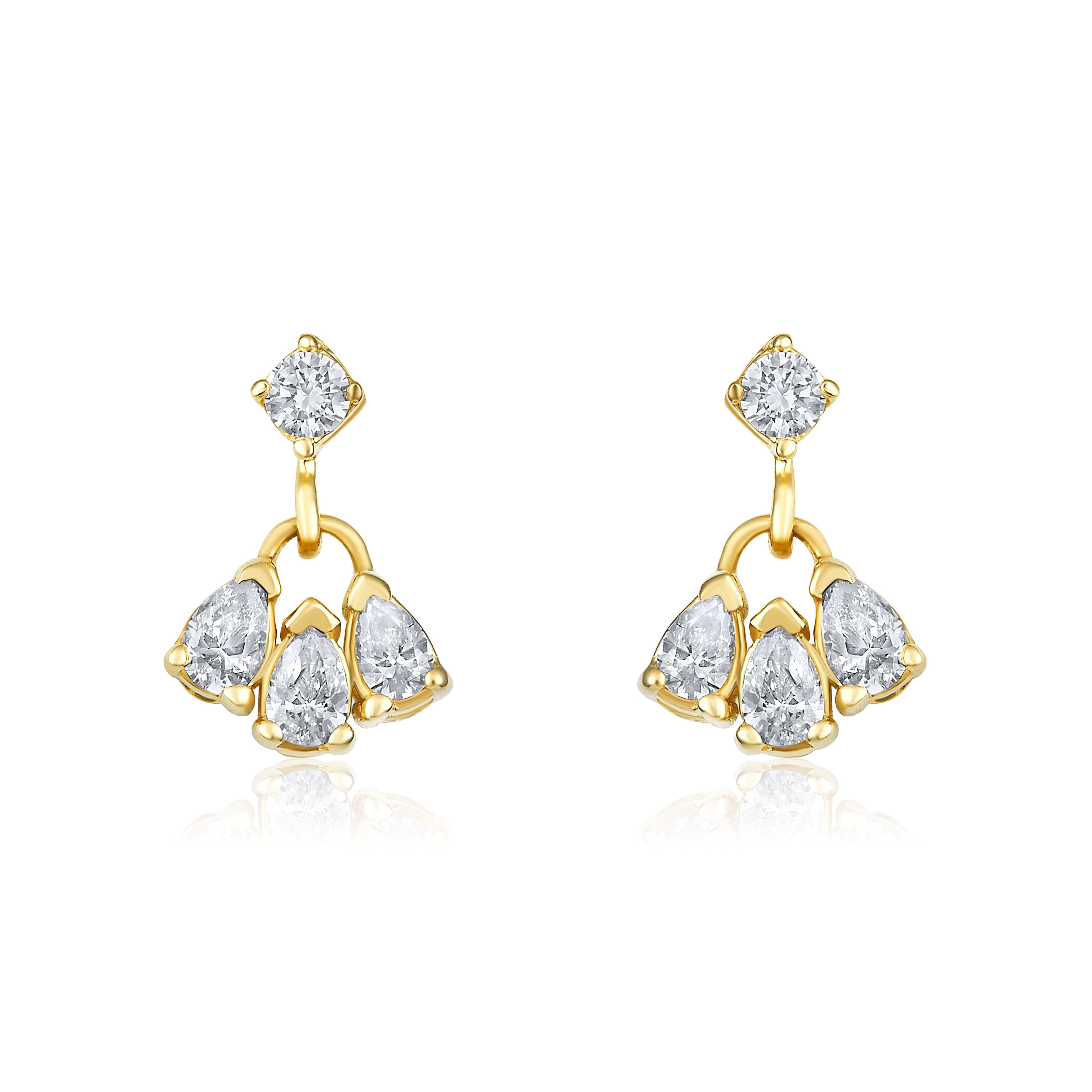 CLA EARRINGS Pear Diamond Dangle Earrings