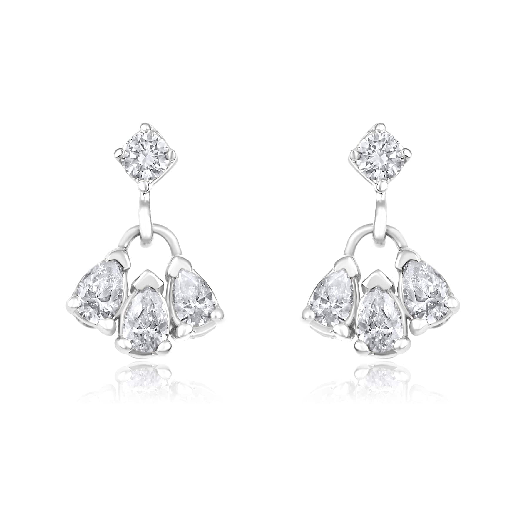 CLA EARRINGS Pear Diamond Dangle Earrings