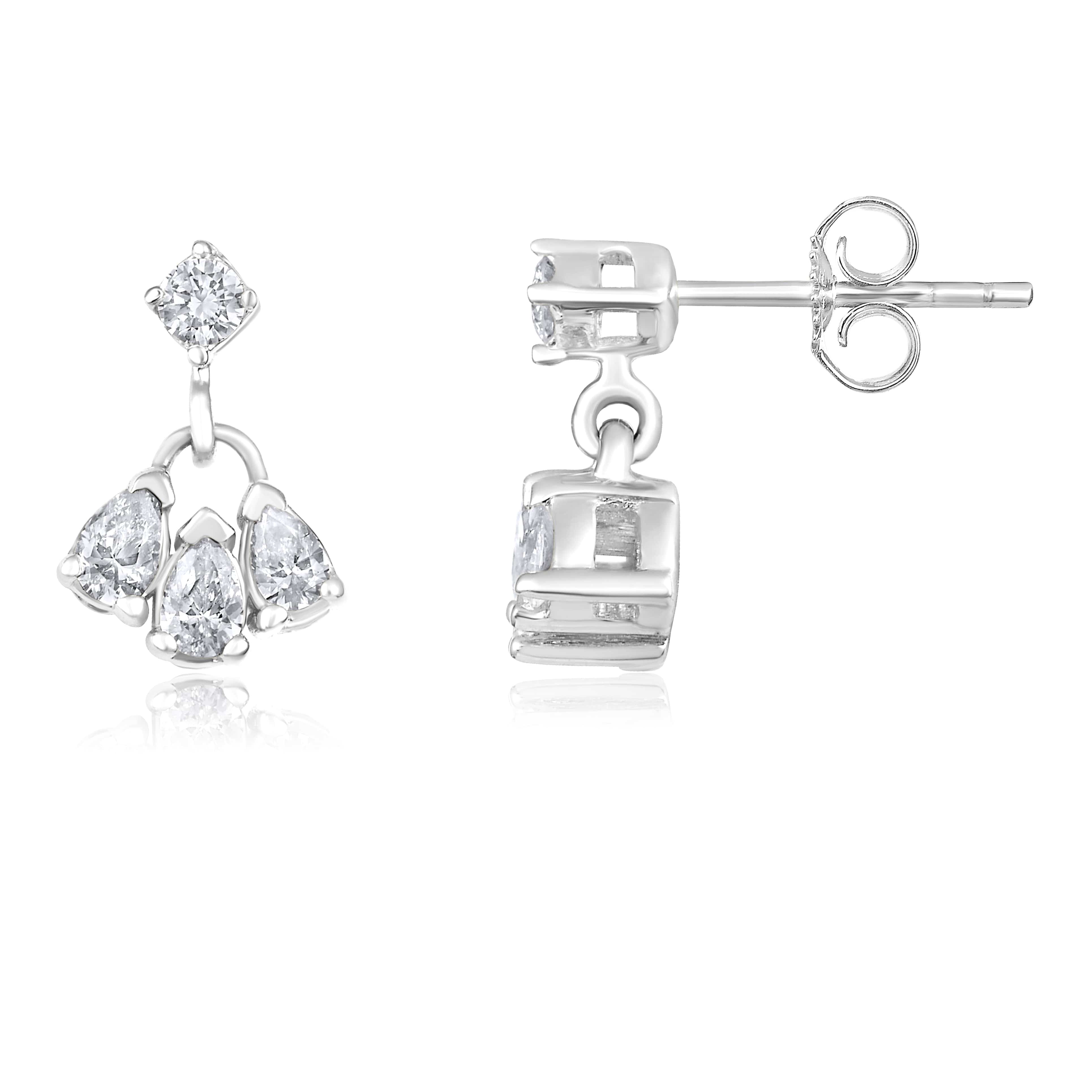 CLA EARRINGS Pear Diamond Dangle Earrings