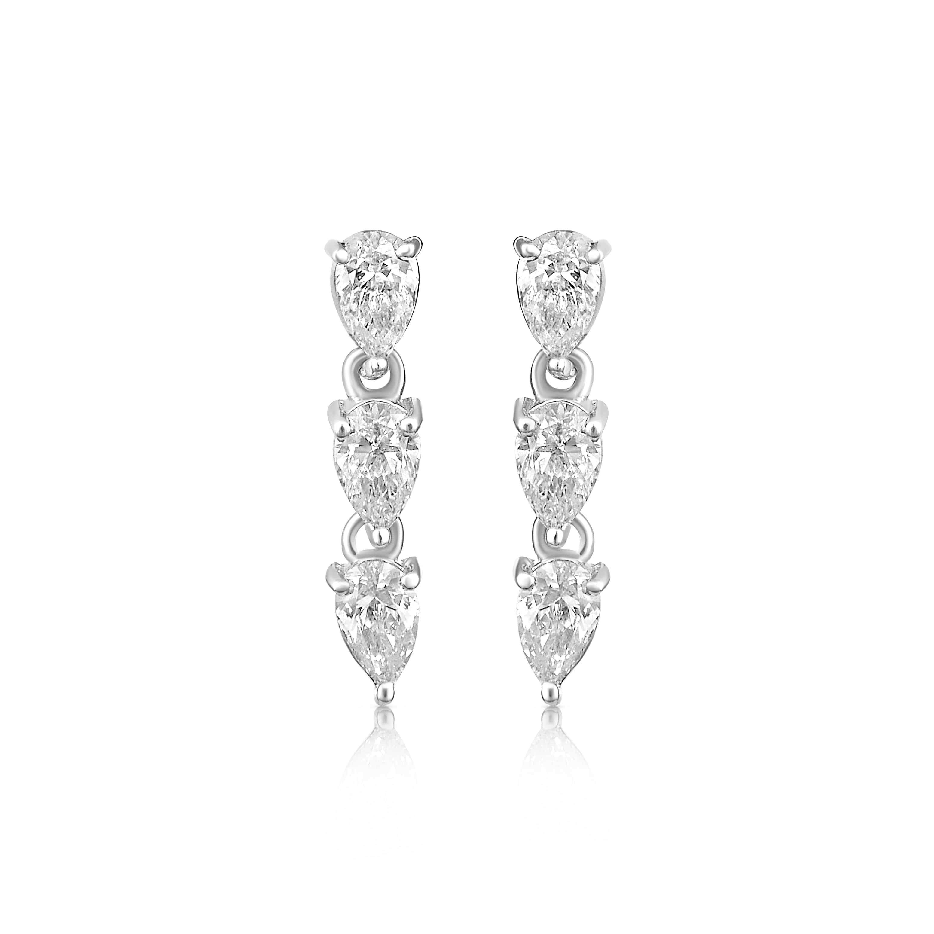 CLA EARRINGS Pear Diamond Yellow Gold Drop Earrings