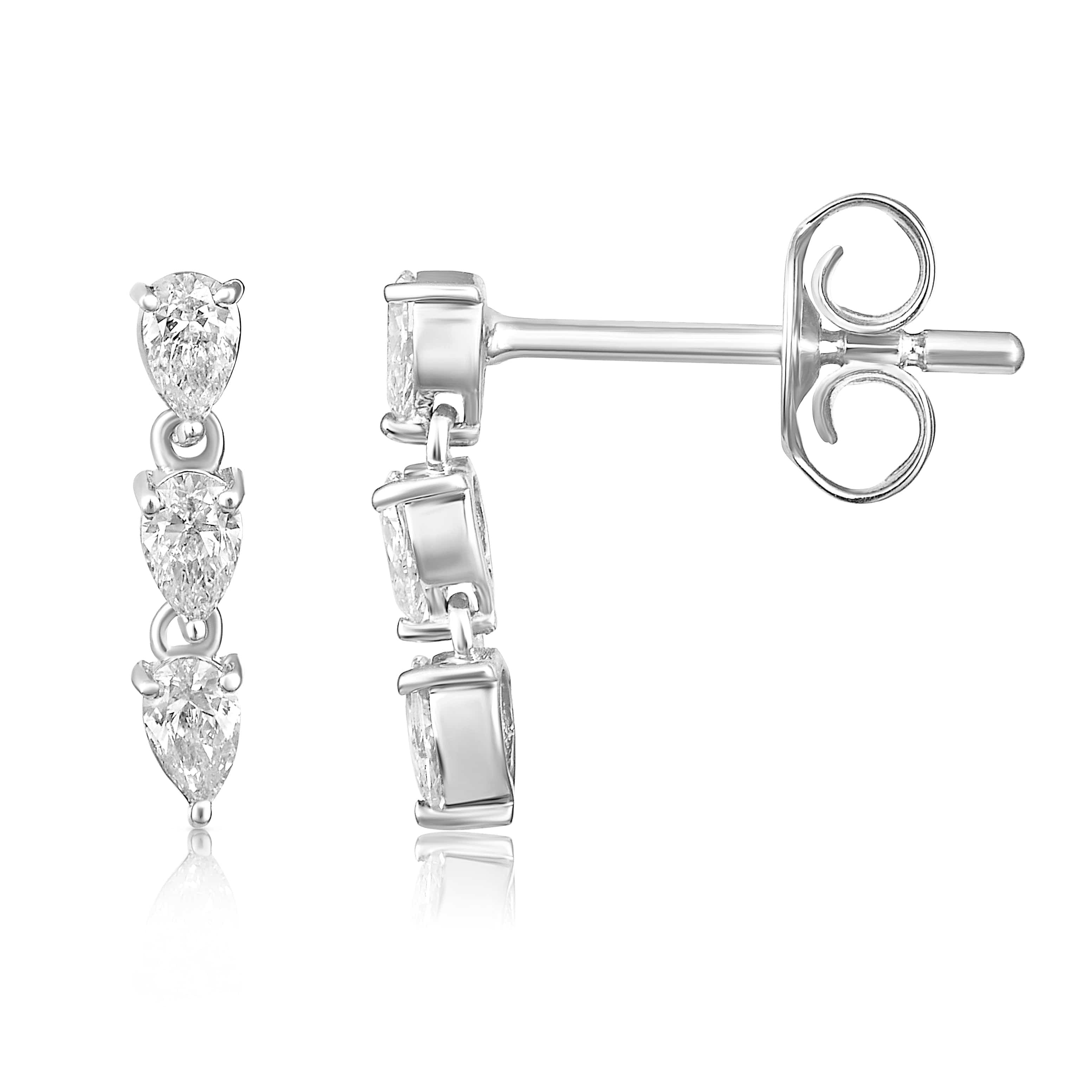 CLA EARRINGS Pear Diamond Yellow Gold Drop Earrings