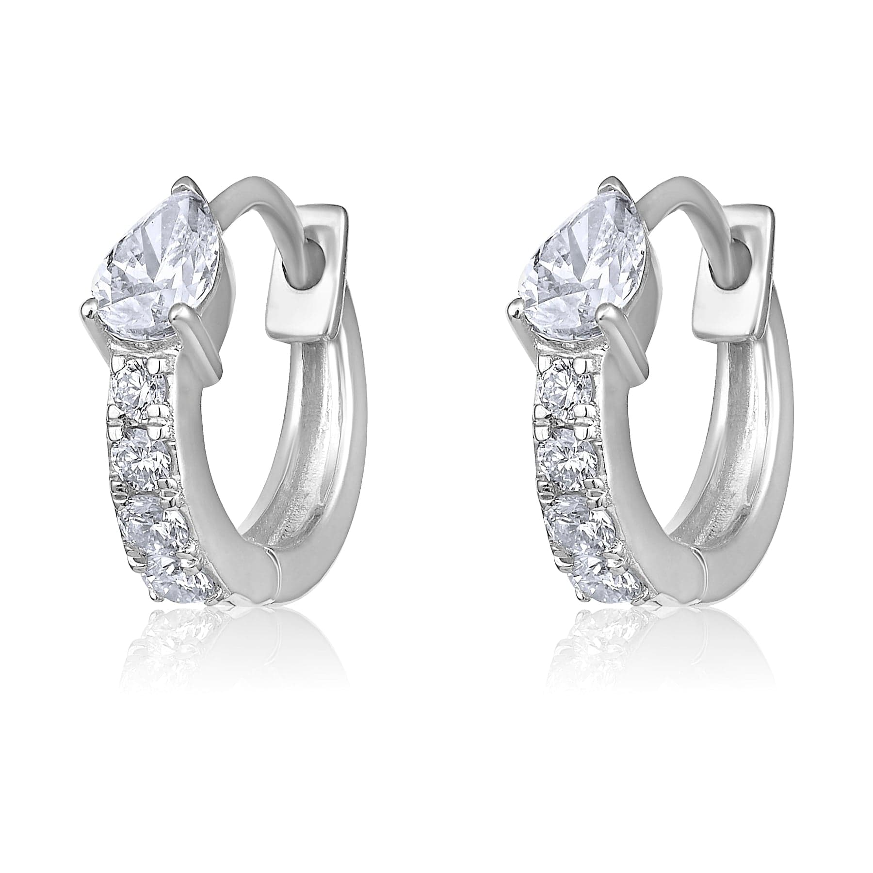 CLA EARRINGS Pear Diamond Yellow Gold Huggie Earrings