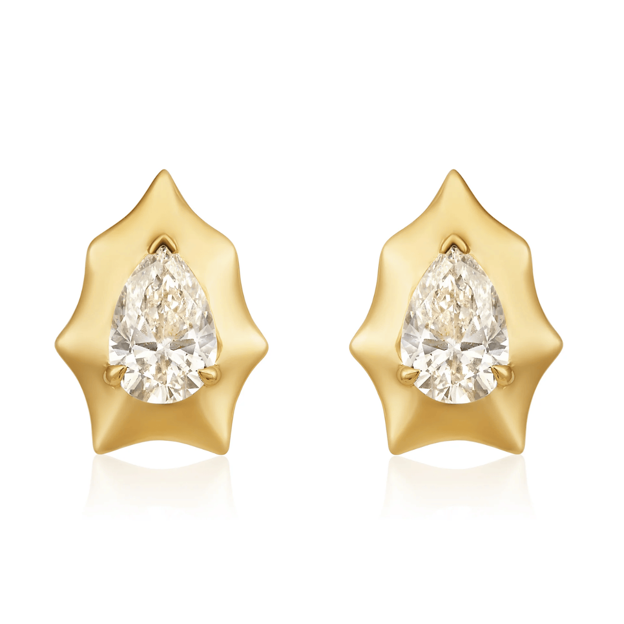 Curated Los Angeles EARRINGS Pear Spike Diamond Bezel Stud Earrings
