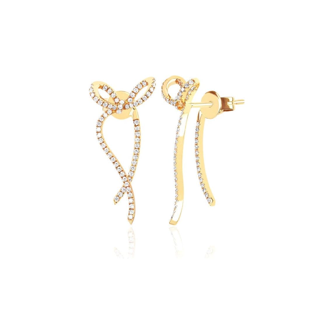 EF COLLECTION EARRINGS Pair Peek-a-Boo Diamond Bow Earrings