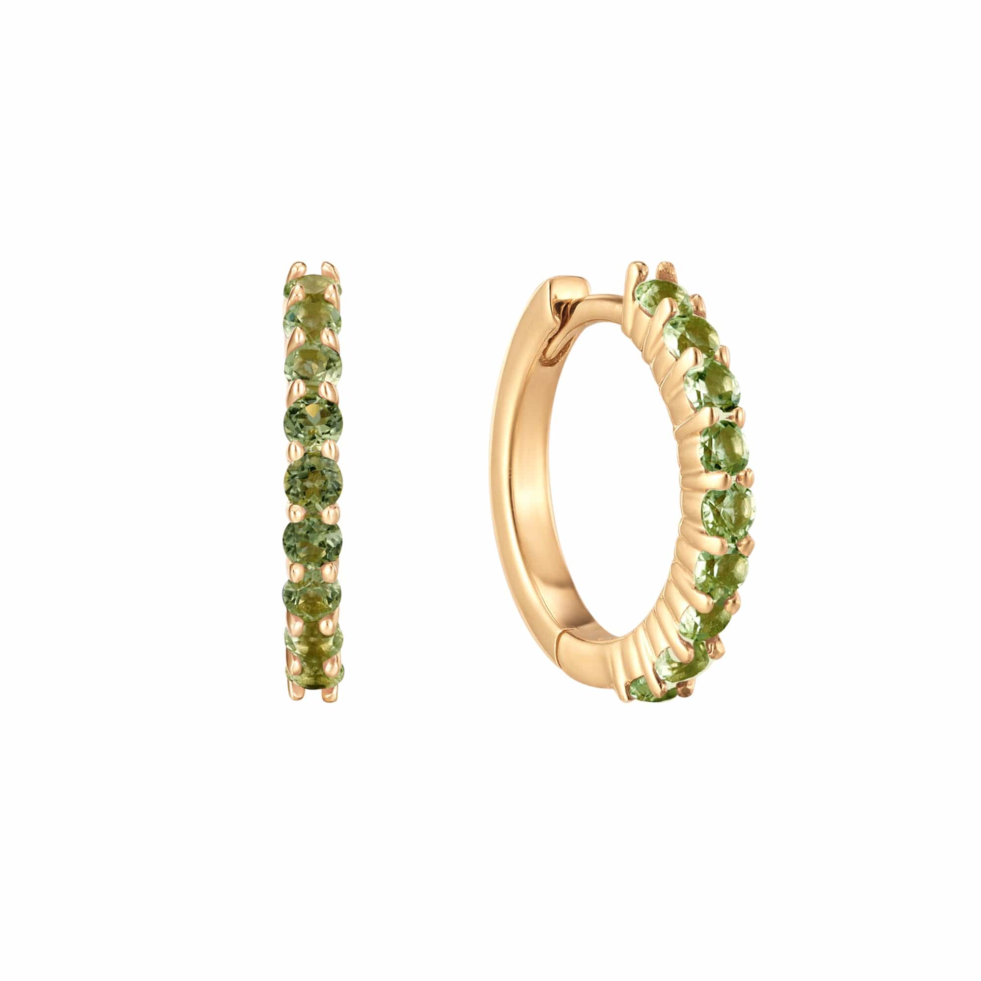 Curated Los Angeles EARRINGS Peridot Huggies