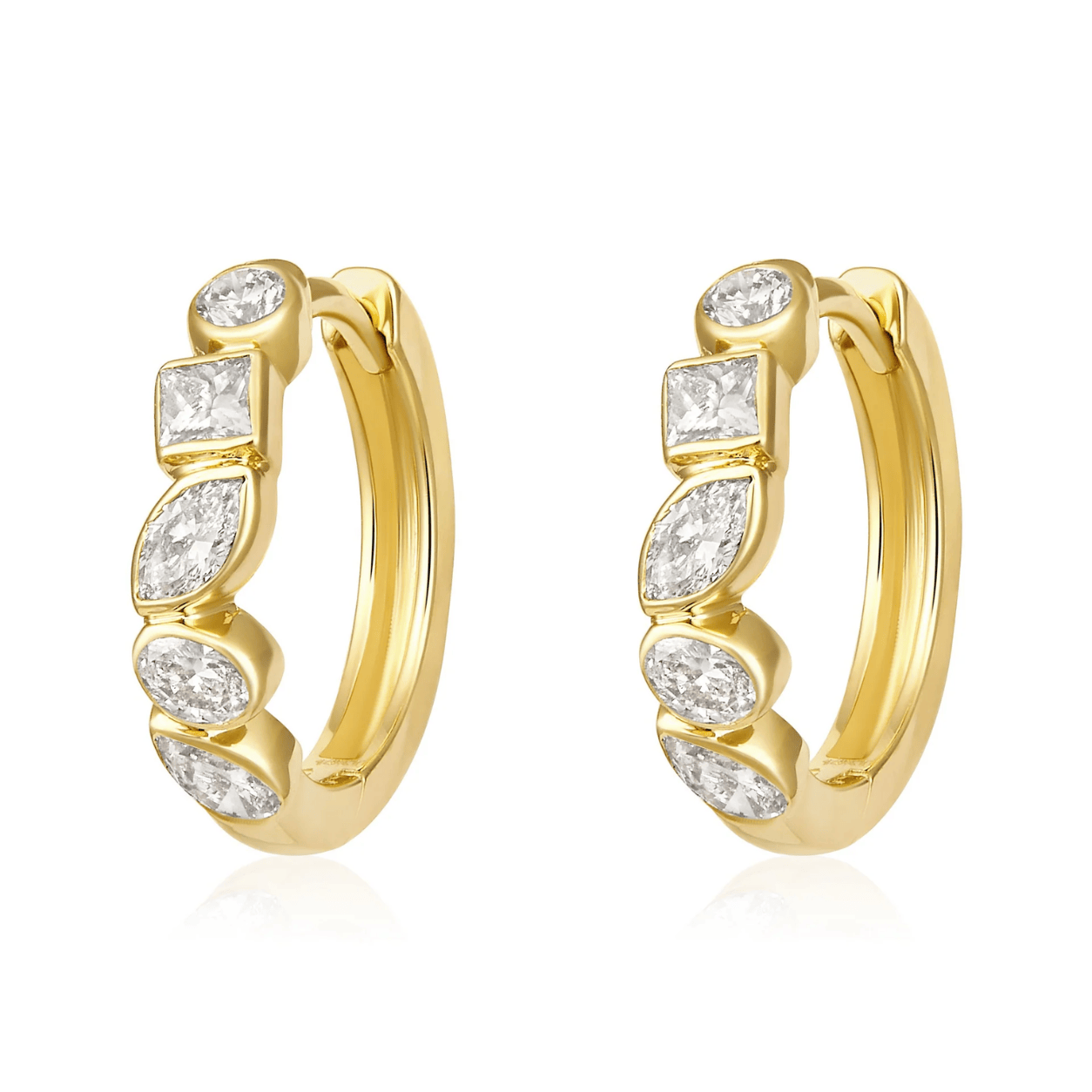 Curated Los Angeles EARRINGS Rose Cut Floral Diamond Stud Earrings