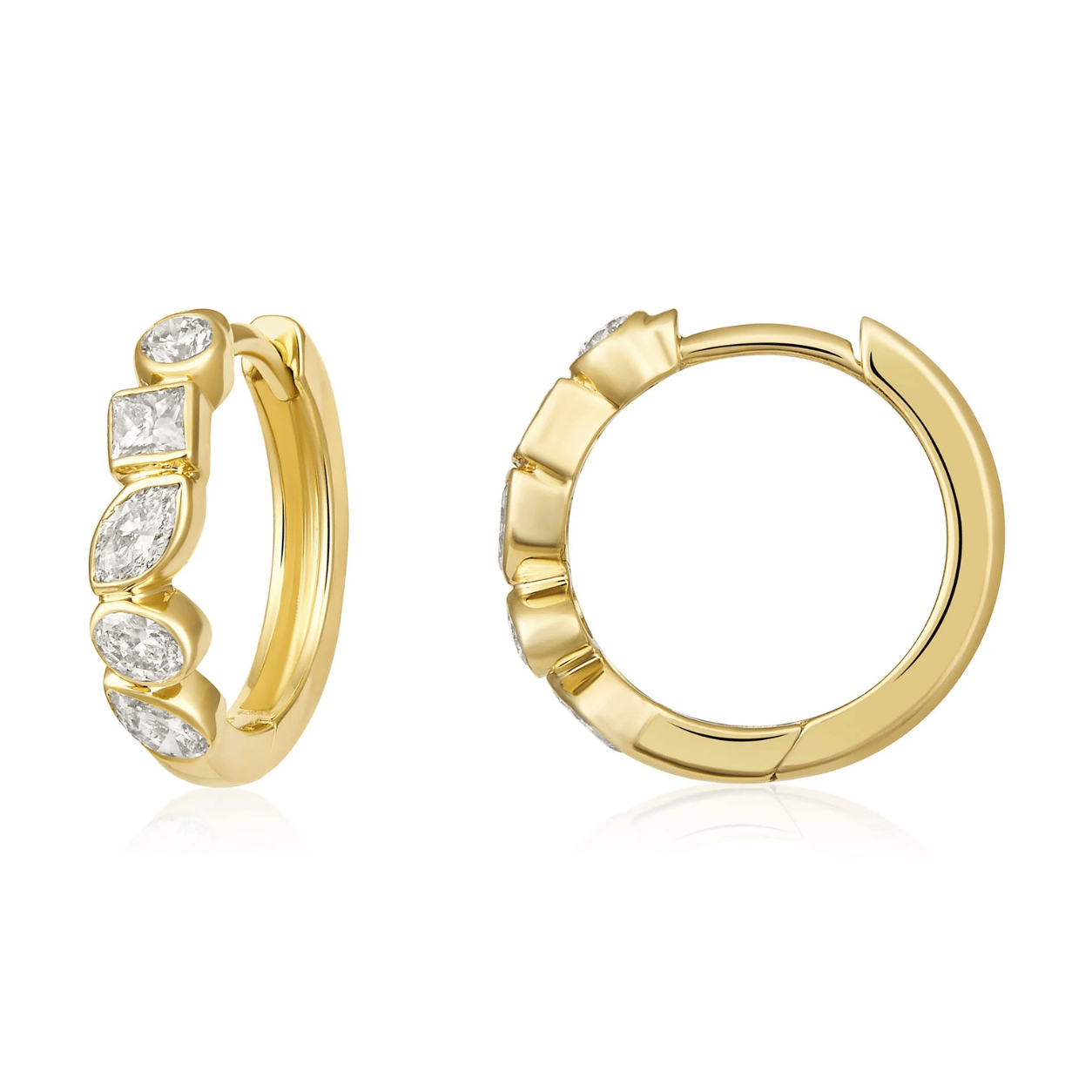 Curated Los Angeles EARRINGS Rose Cut Floral Diamond Stud Earrings