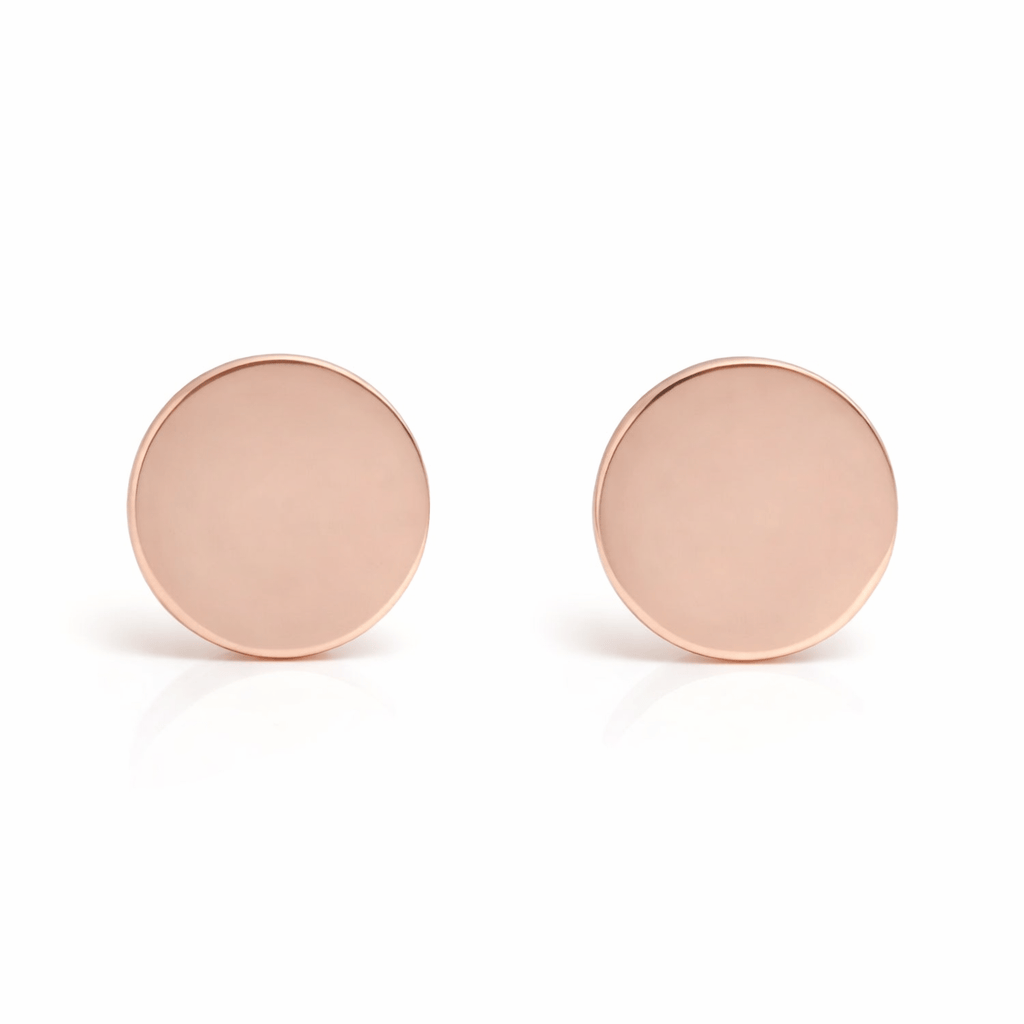 Curated Los Angeles EARRINGS Rose Gold Flat Circle Studs