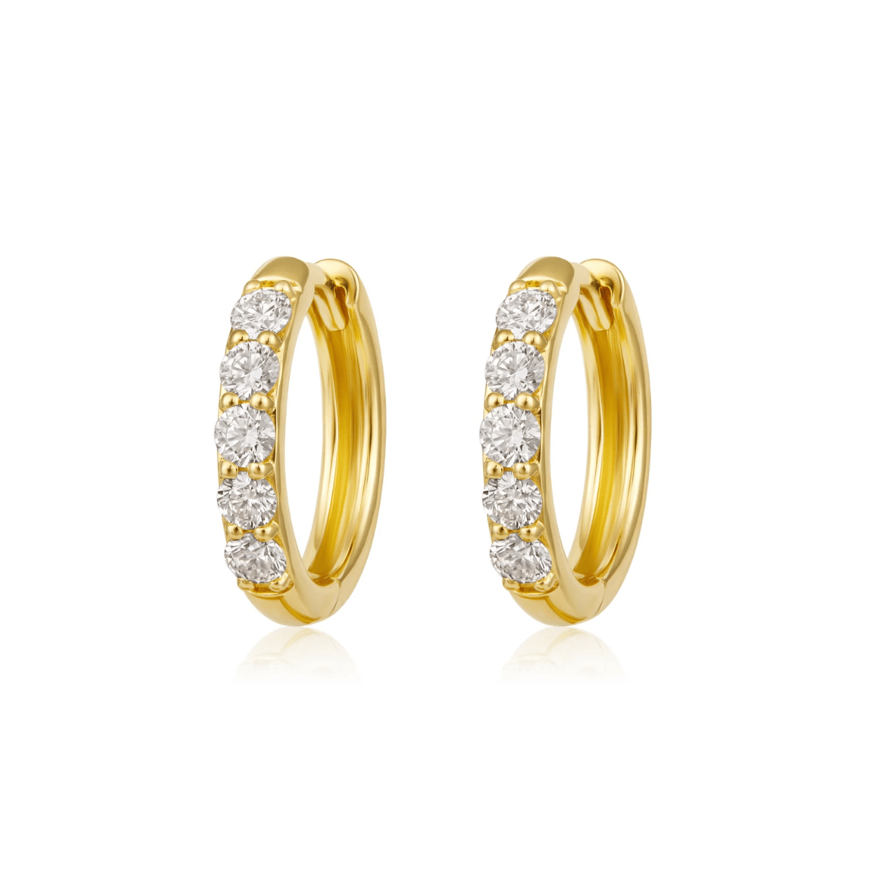 Curated Los Angeles EARRINGS Round Diamond Huggie Earrings