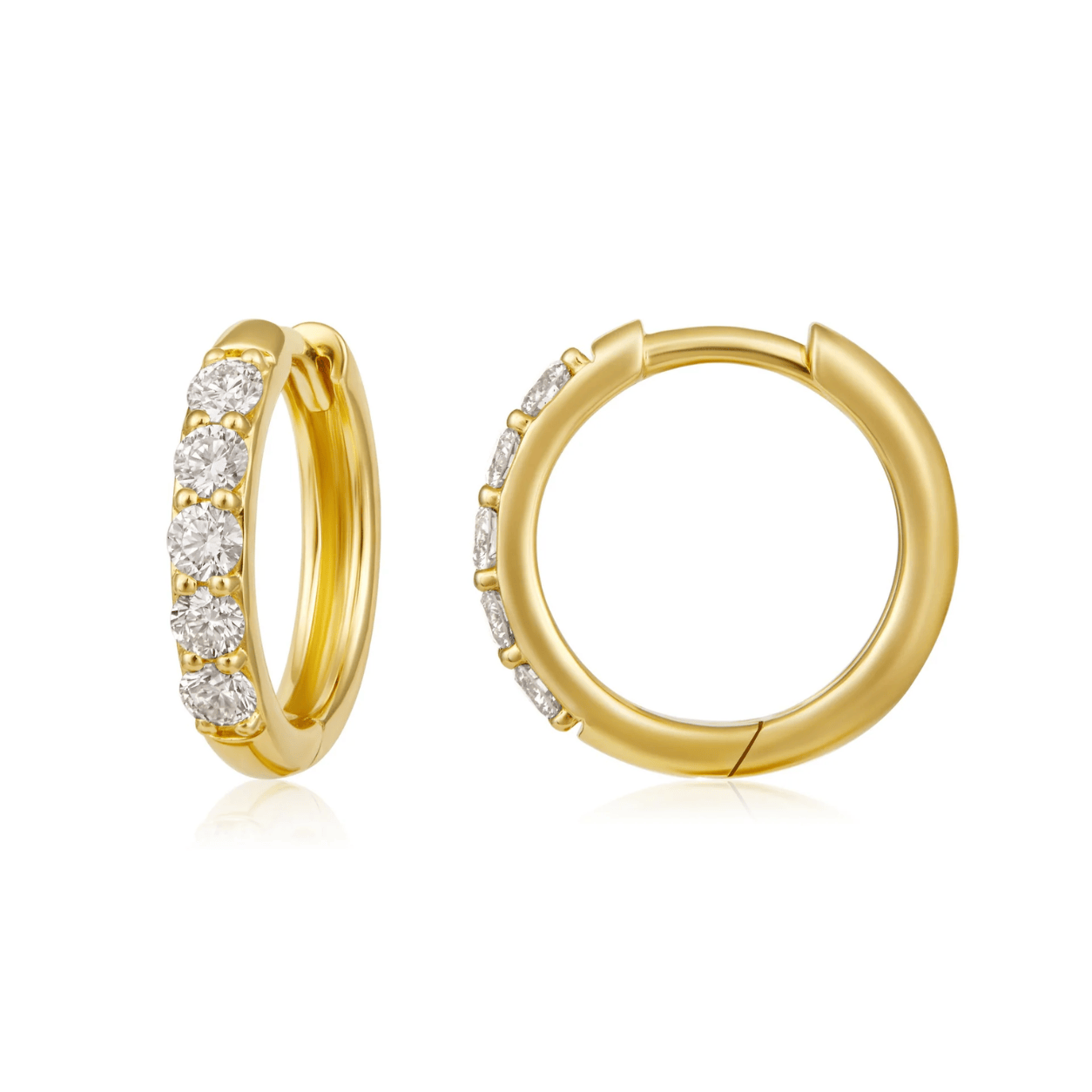 Curated Los Angeles EARRINGS Round Diamond Huggie Earrings