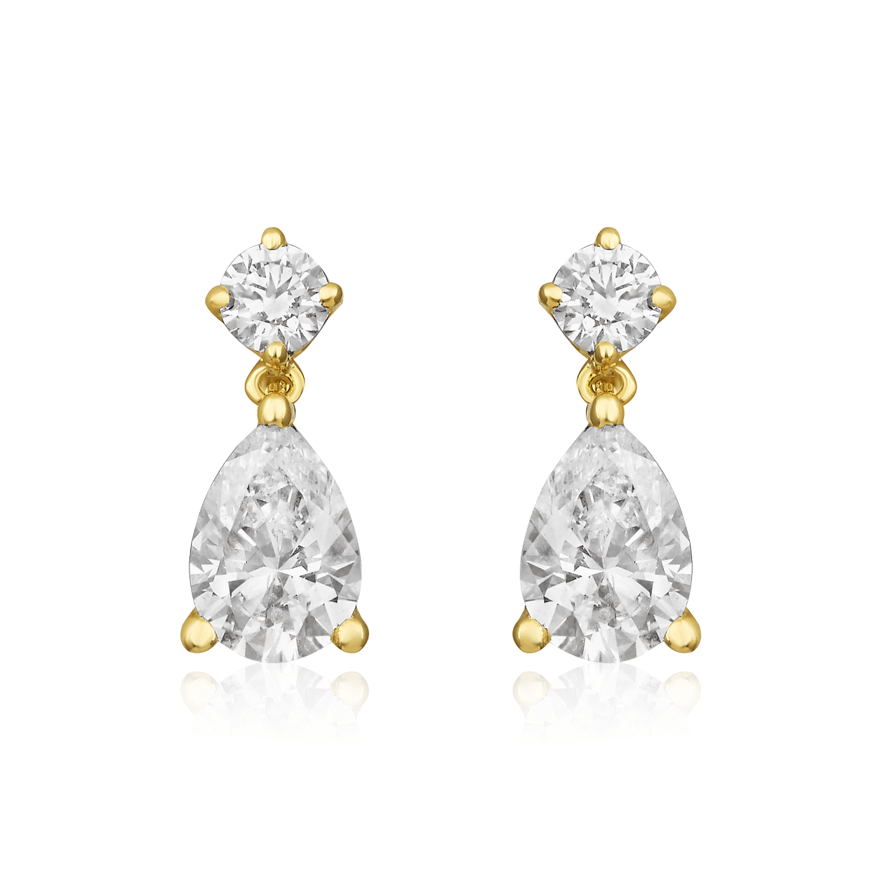 Curated Los Angeles EARRINGS Round Pear Diamond Drop Stud Earrings