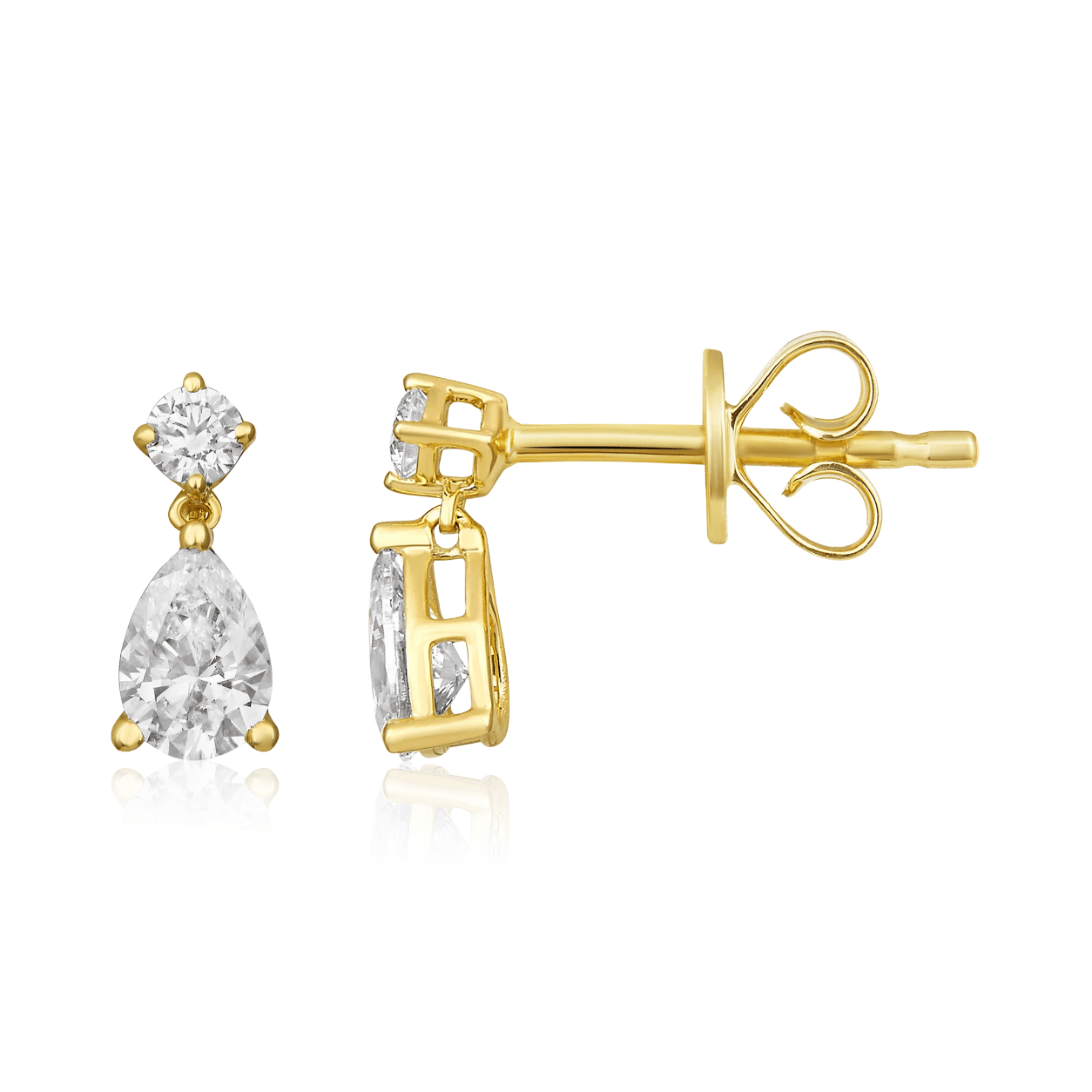 Curated Los Angeles EARRINGS Round Pear Diamond Drop Stud Earrings