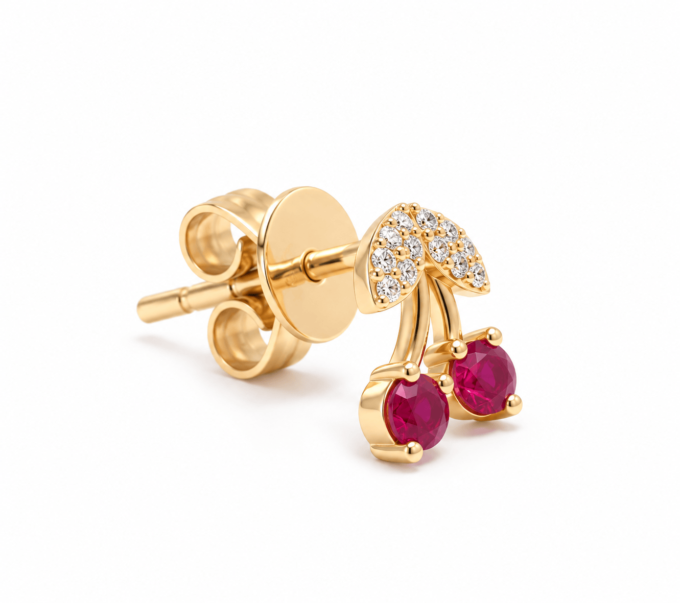 Amazing Grace EARRINGS Ruby Diamond Cherry Studs